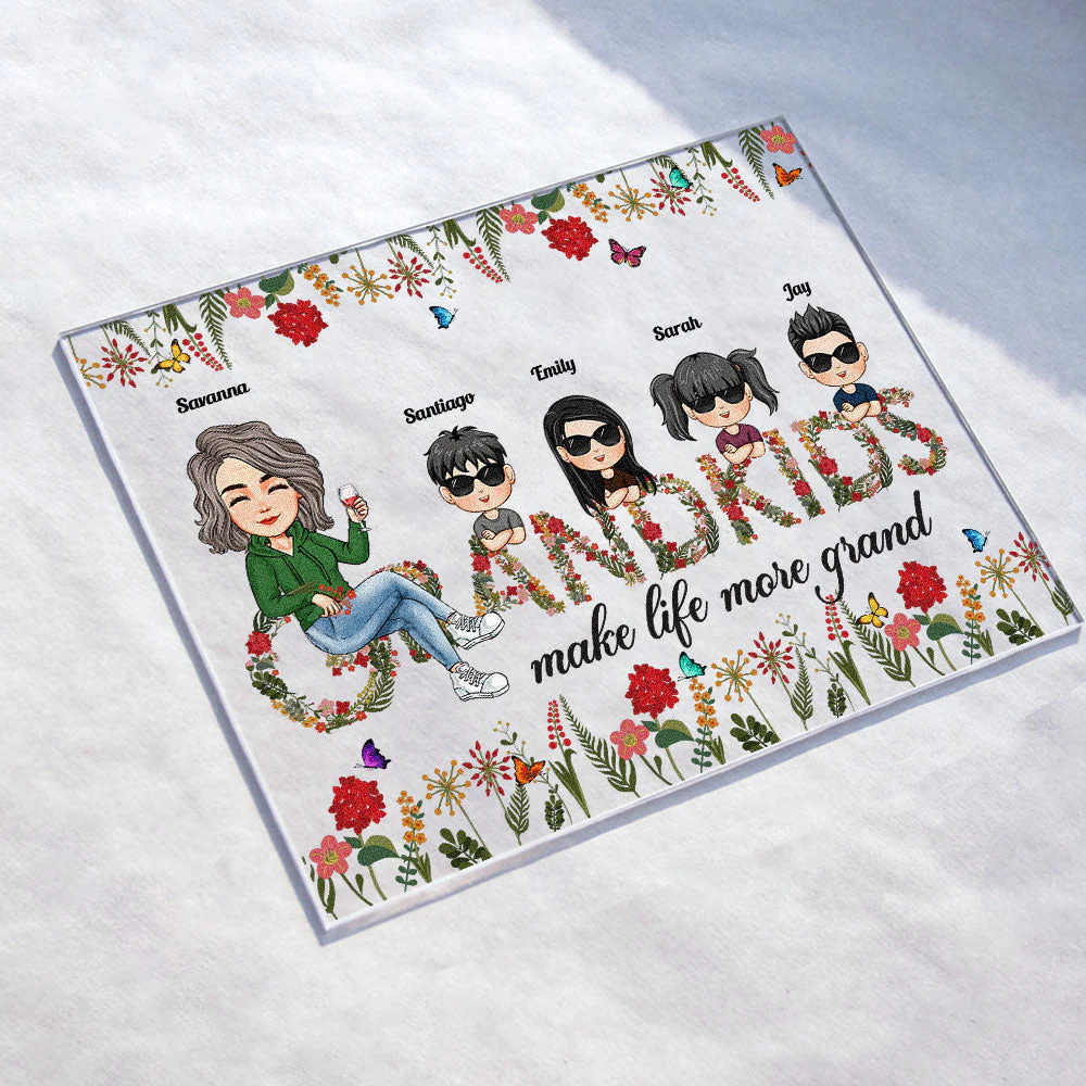 Grandkids Make Life Grand New Version - Personalized Acrylic Plaque - Image 4