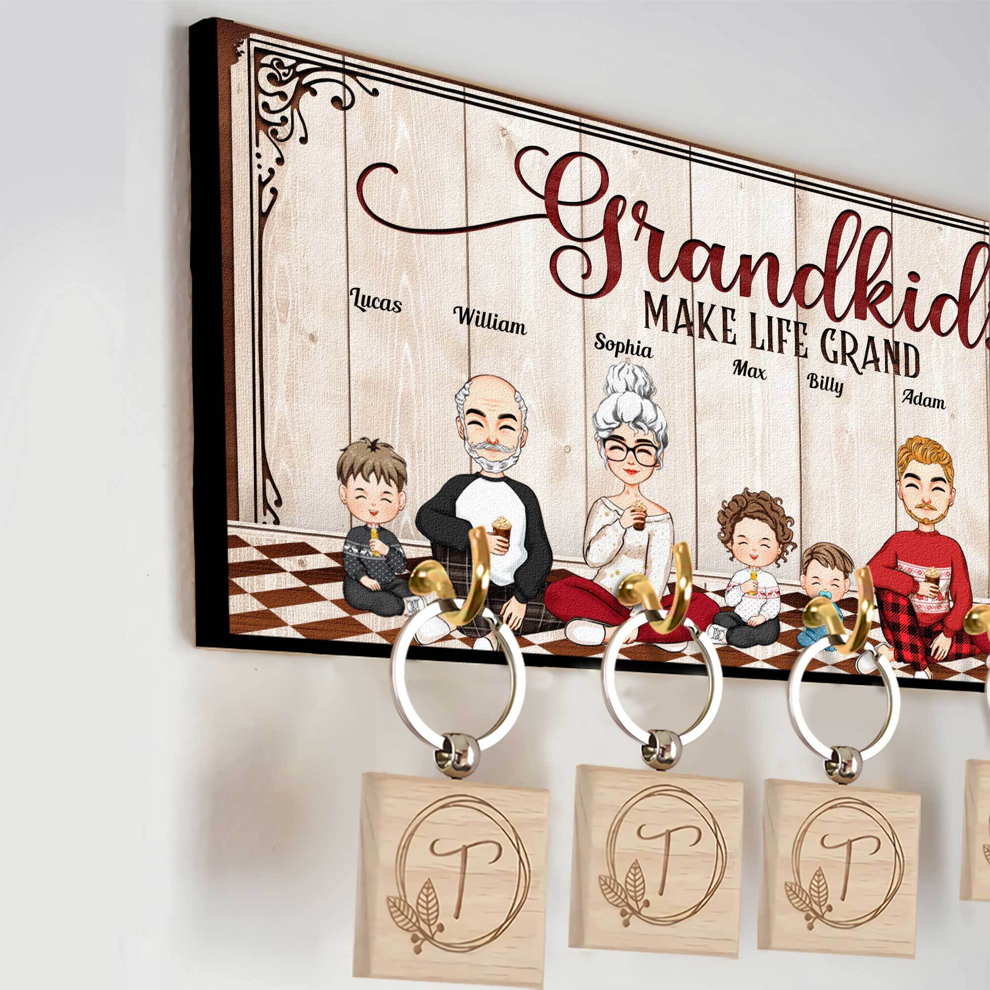 Grandkids Make Life Grand - Personalized Key Hanger - Image 2