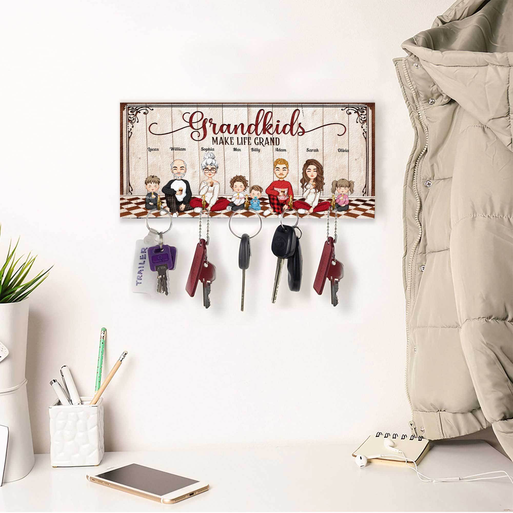 Grandkids Make Life Grand - Personalized Key Hanger - Image 5