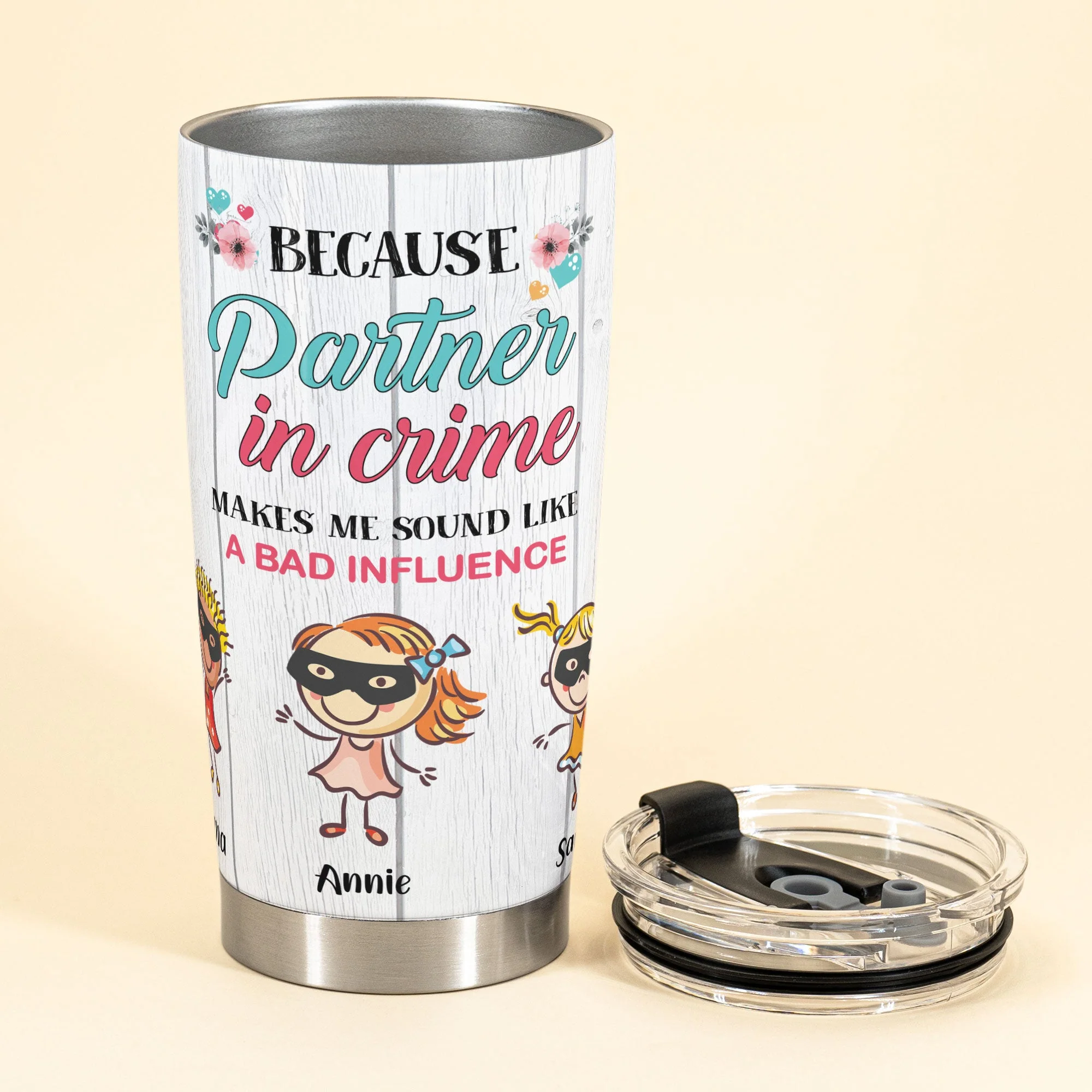 Grandkids Partners In Crime - Personalized Tumbler Cup - Gift For Grandmother - Image 3