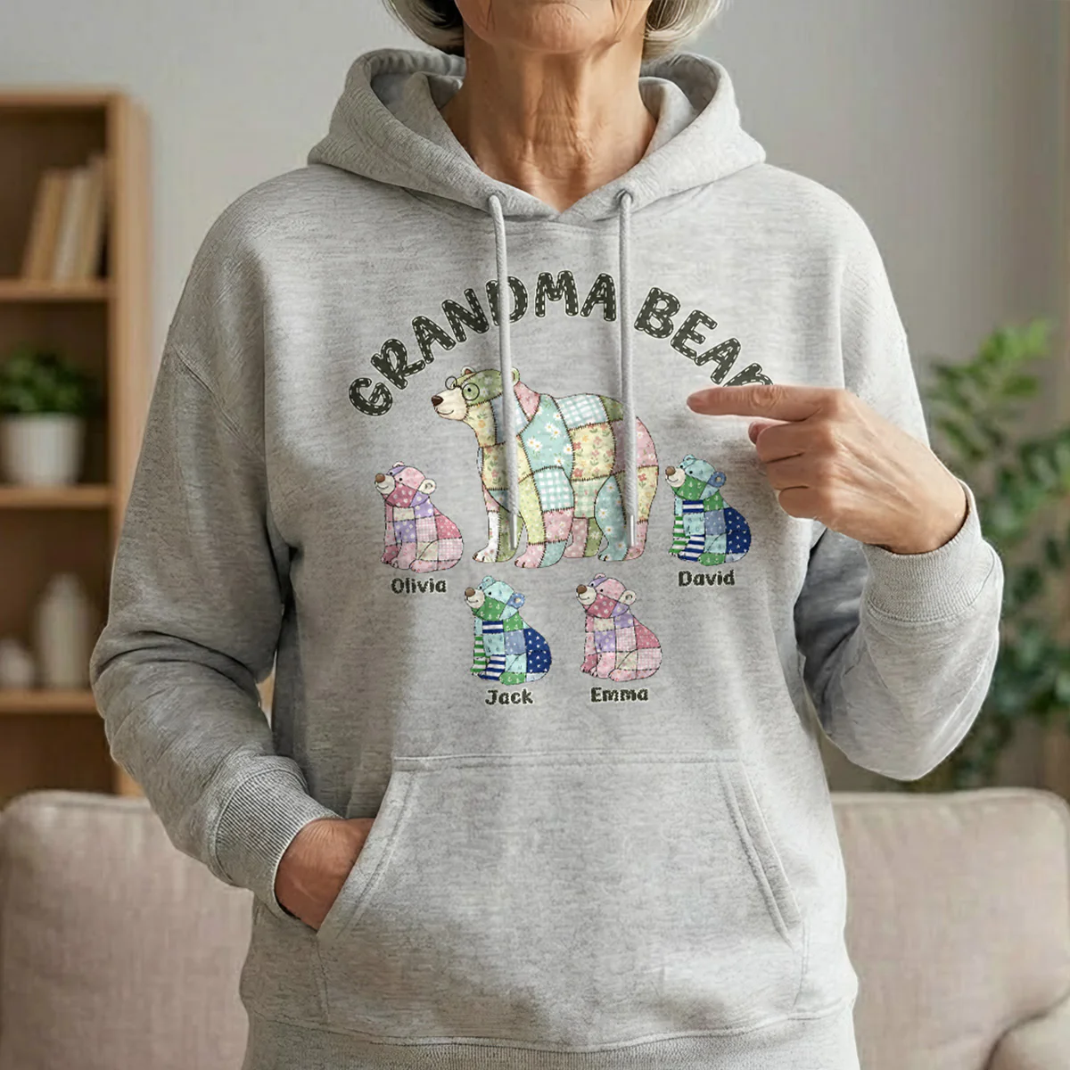 Grandma Bear Patchwork Print - Personalized Shirt - Image 6