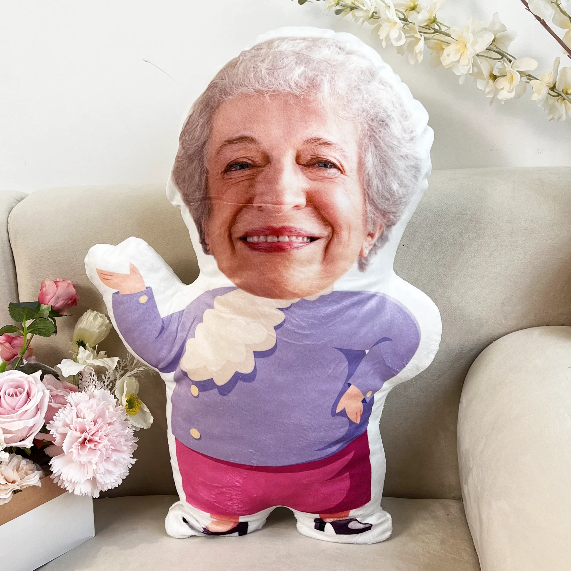 Grandma Custom Face - Personalized Photo Custom Shaped Pillow - Image 5