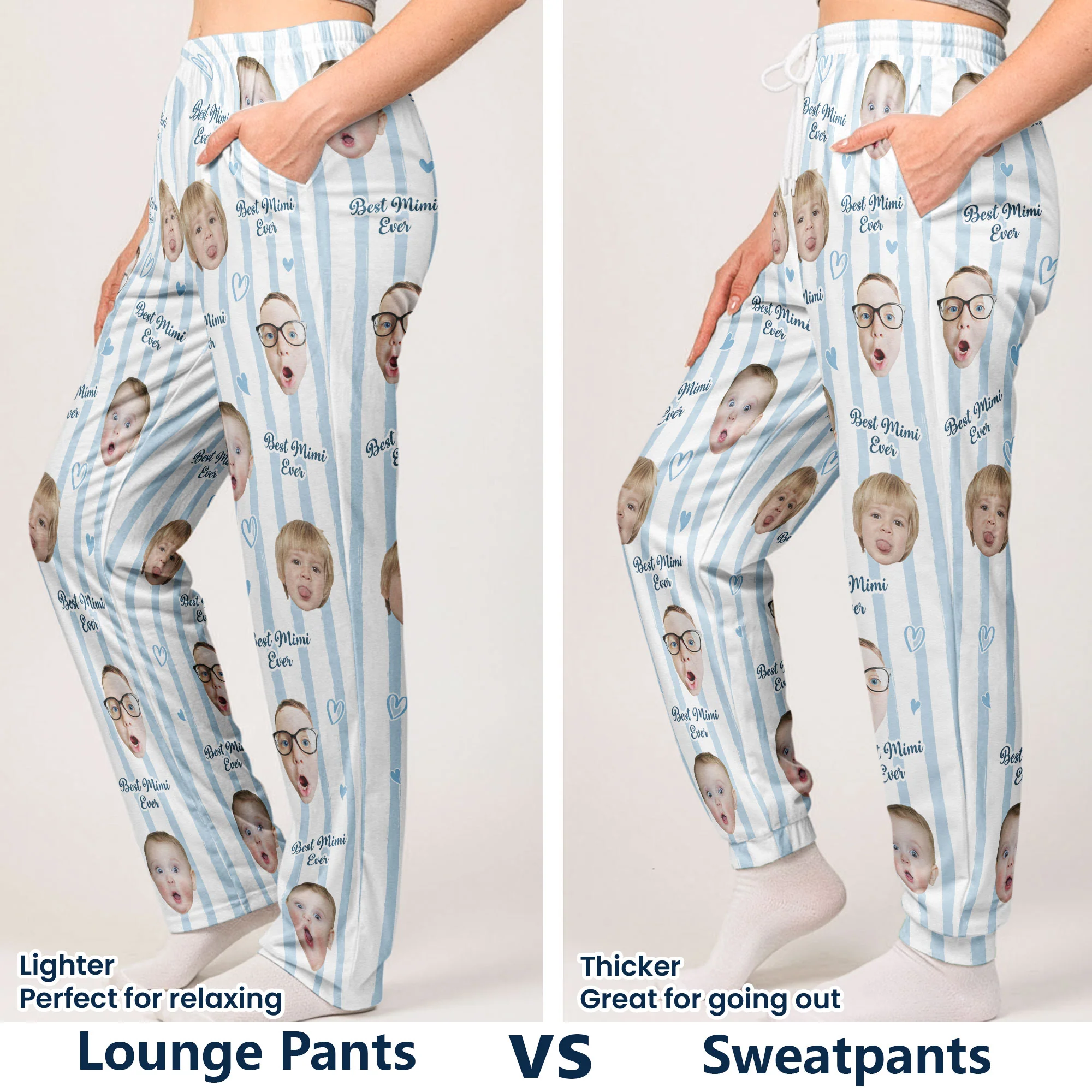 Grandma Custom Kids Photo - Personalized Photo Sweatpants, Lounge Pants With Pockets - Image 5