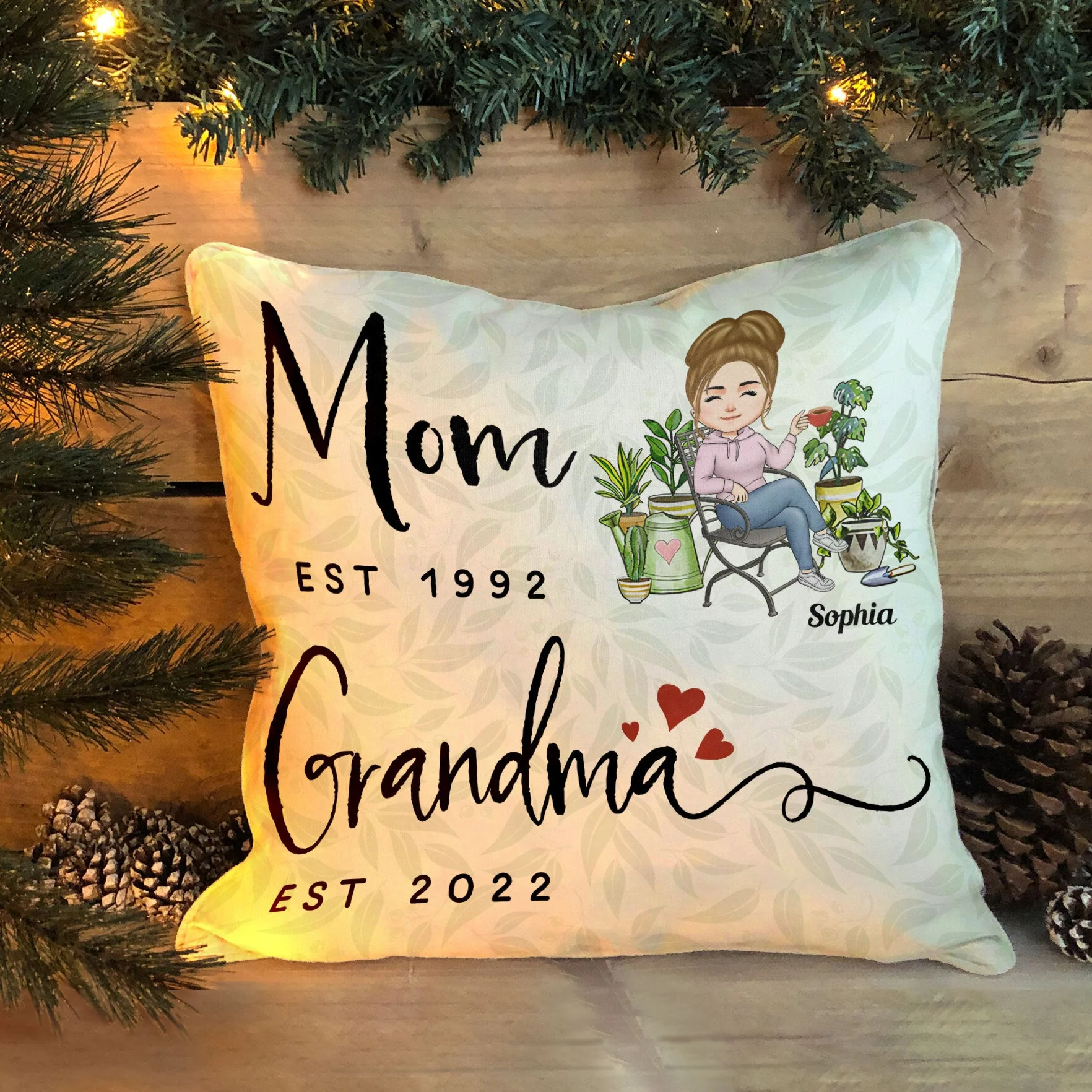 Grandma Established - Personalized Pillow (Insert Included) - Birthday Gift Mother's Day Gift For Mom, Grandma - Image 3
