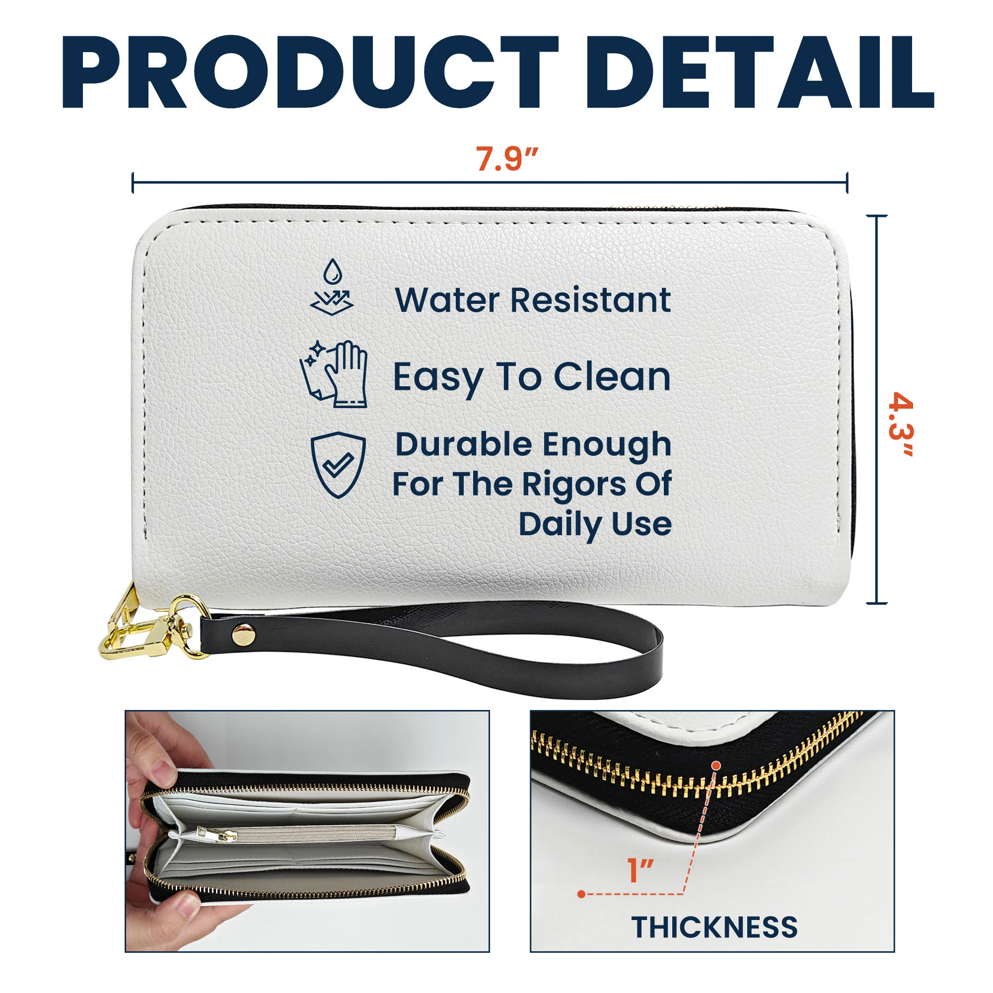 Grandma - Floral Version - Personalized Leather Long Wallet - Image 5