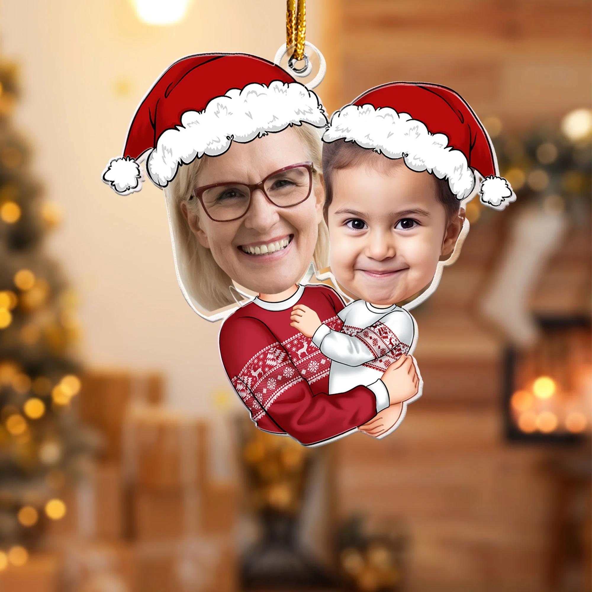 Grandma Grandkid - Personalized Acrylic Photo Ornament - Image 2