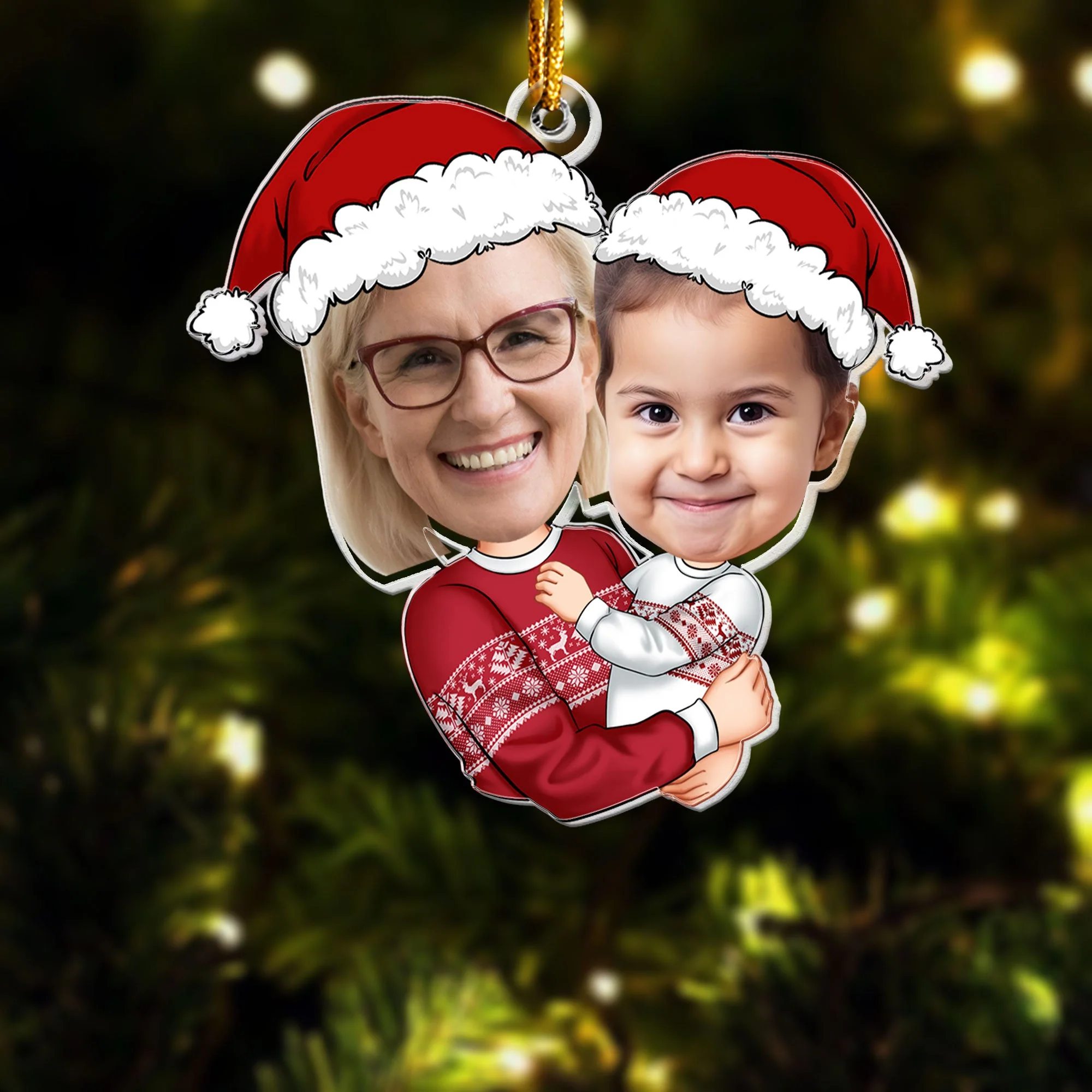Grandma Grandkid - Personalized Acrylic Photo Ornament - Image 5
