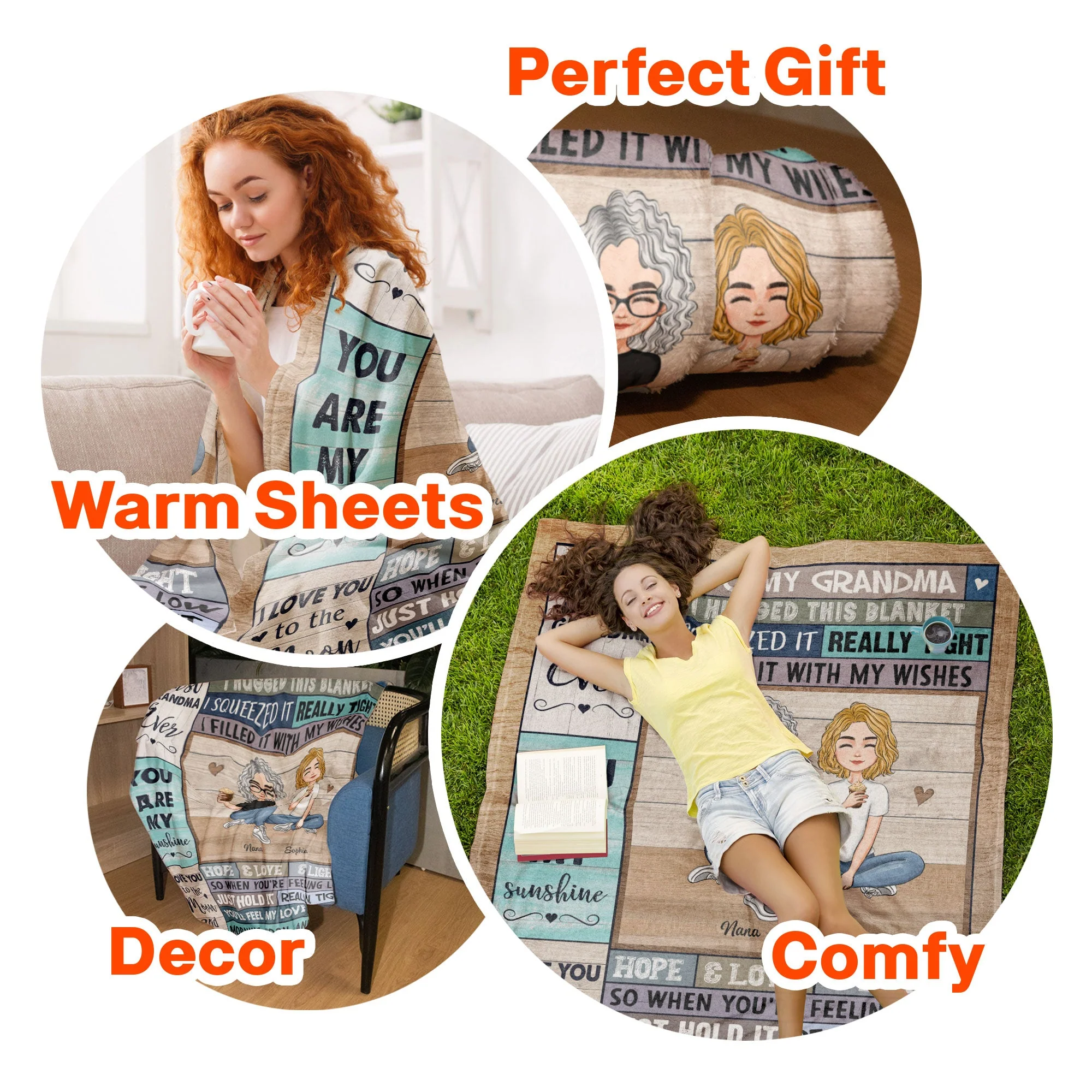 Grandma - I Love You - Personalized Grandma Blanket - Image 6