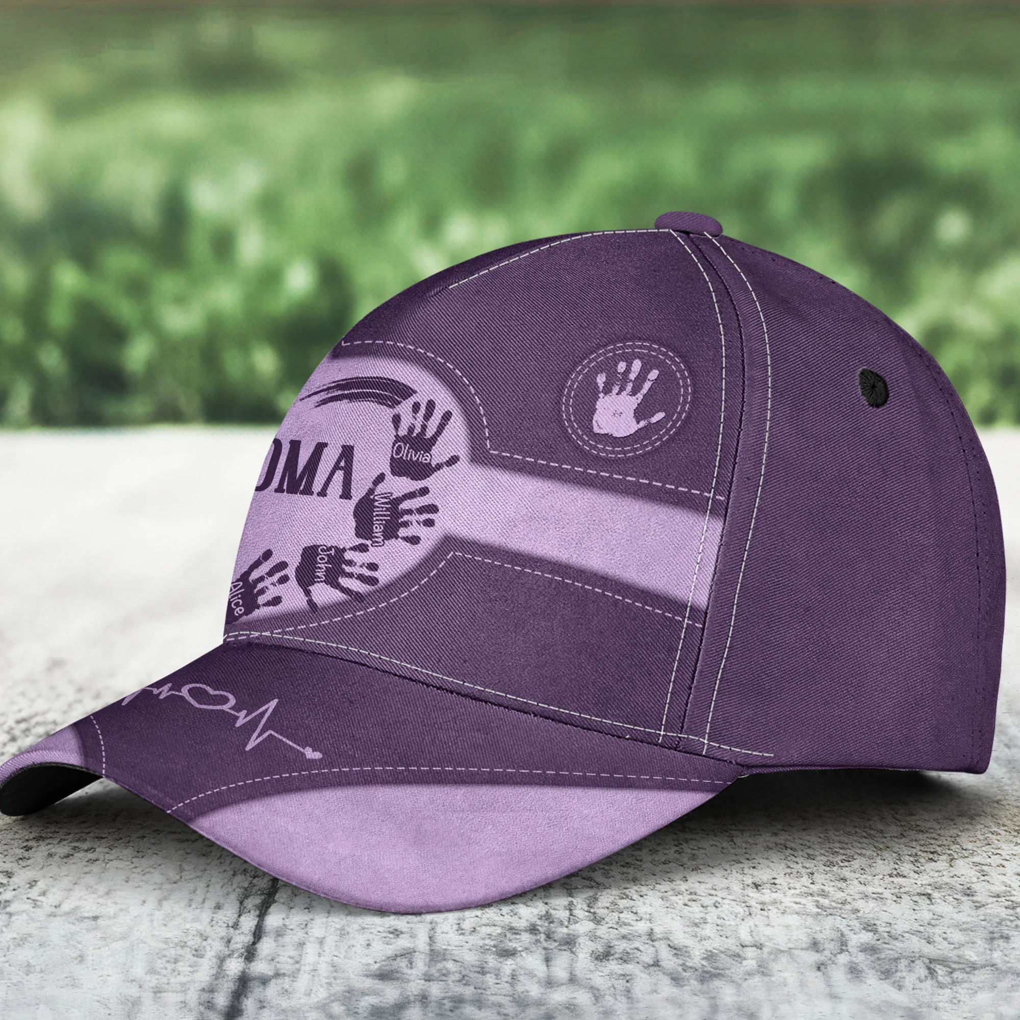 Grandma Mom Kids Handprints - Personalized Classic Cap - Image 2