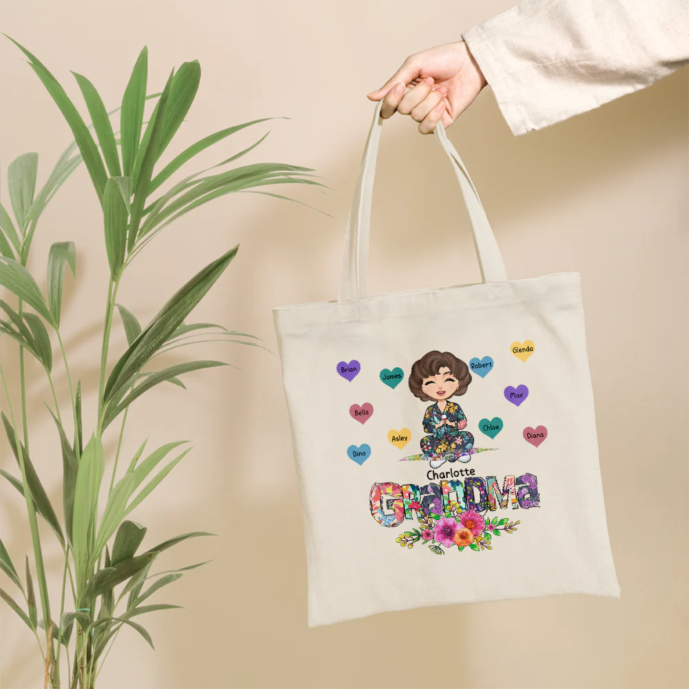 Grandma - Personalized Tote Bag - Birthday, Mother's DayGift For Mom, Grandma, Nana, Gigi - Image 3