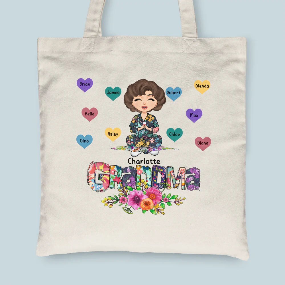 Grandma - Personalized Tote Bag - Birthday, Mother's DayGift For Mom, Grandma, Nana, Gigi - Image 4