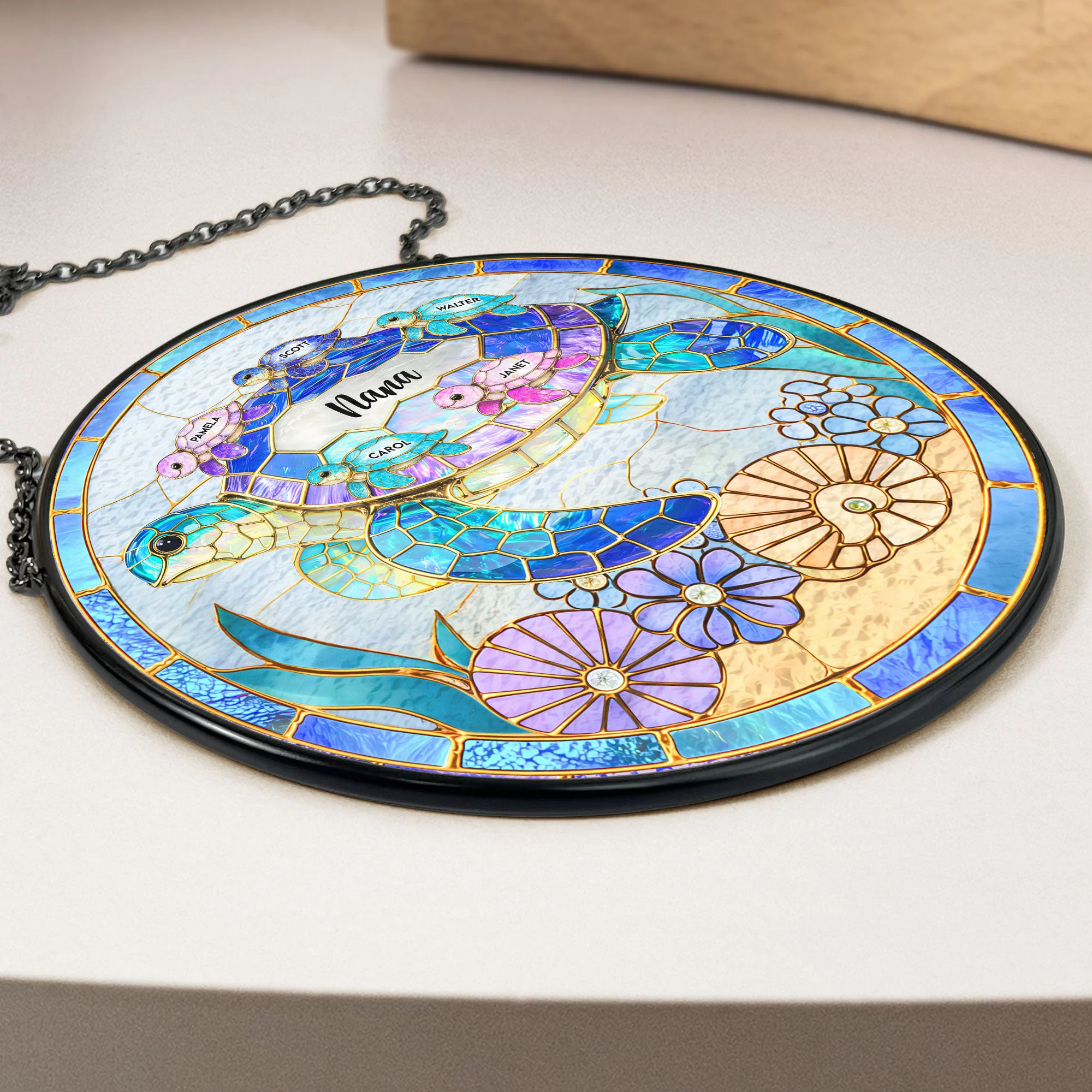 Grandma Sea Turtle - Personalized Window Hanging Suncatcher - Image 3