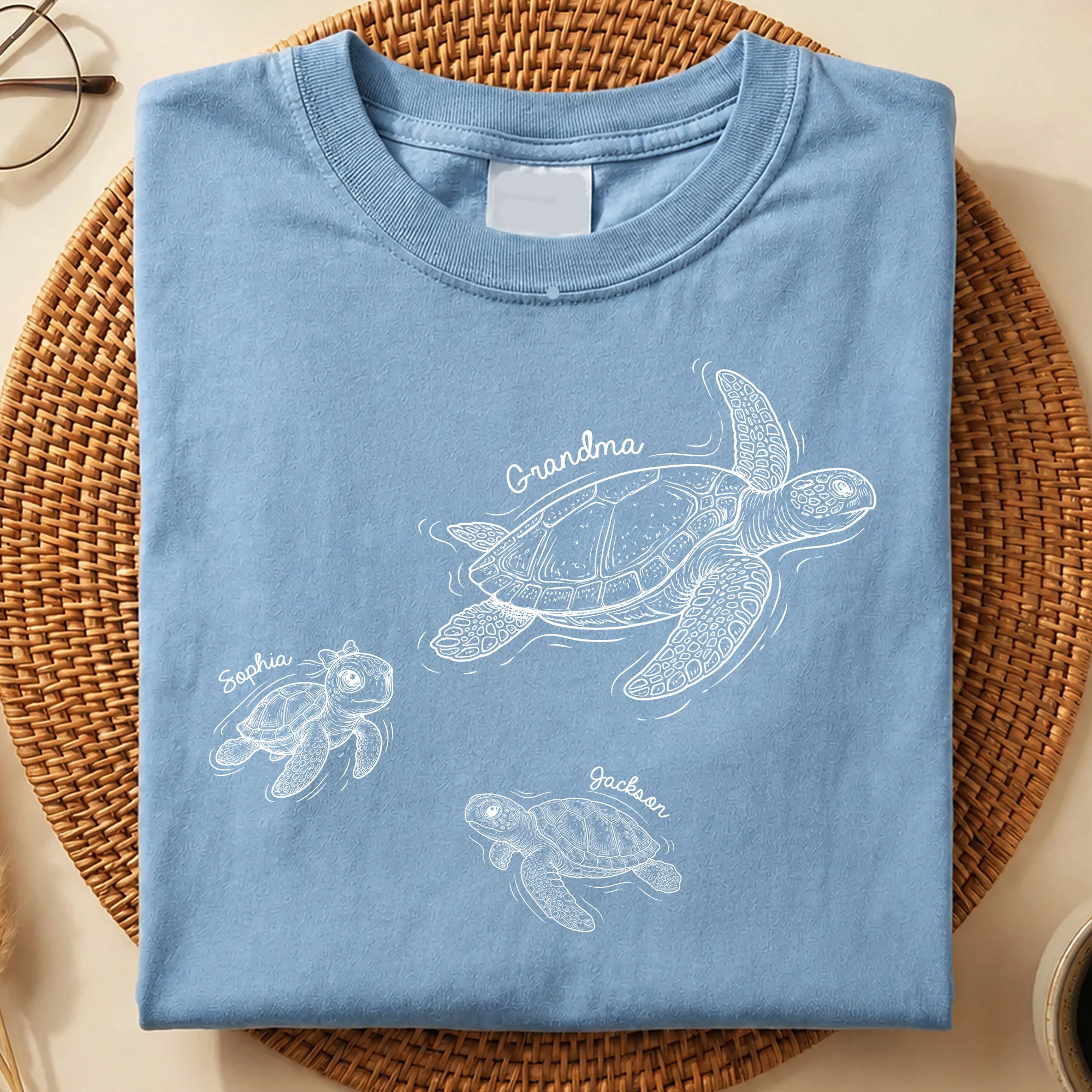 Grandma Turtle With Kids Names - Personalized Shirt - Image 2
