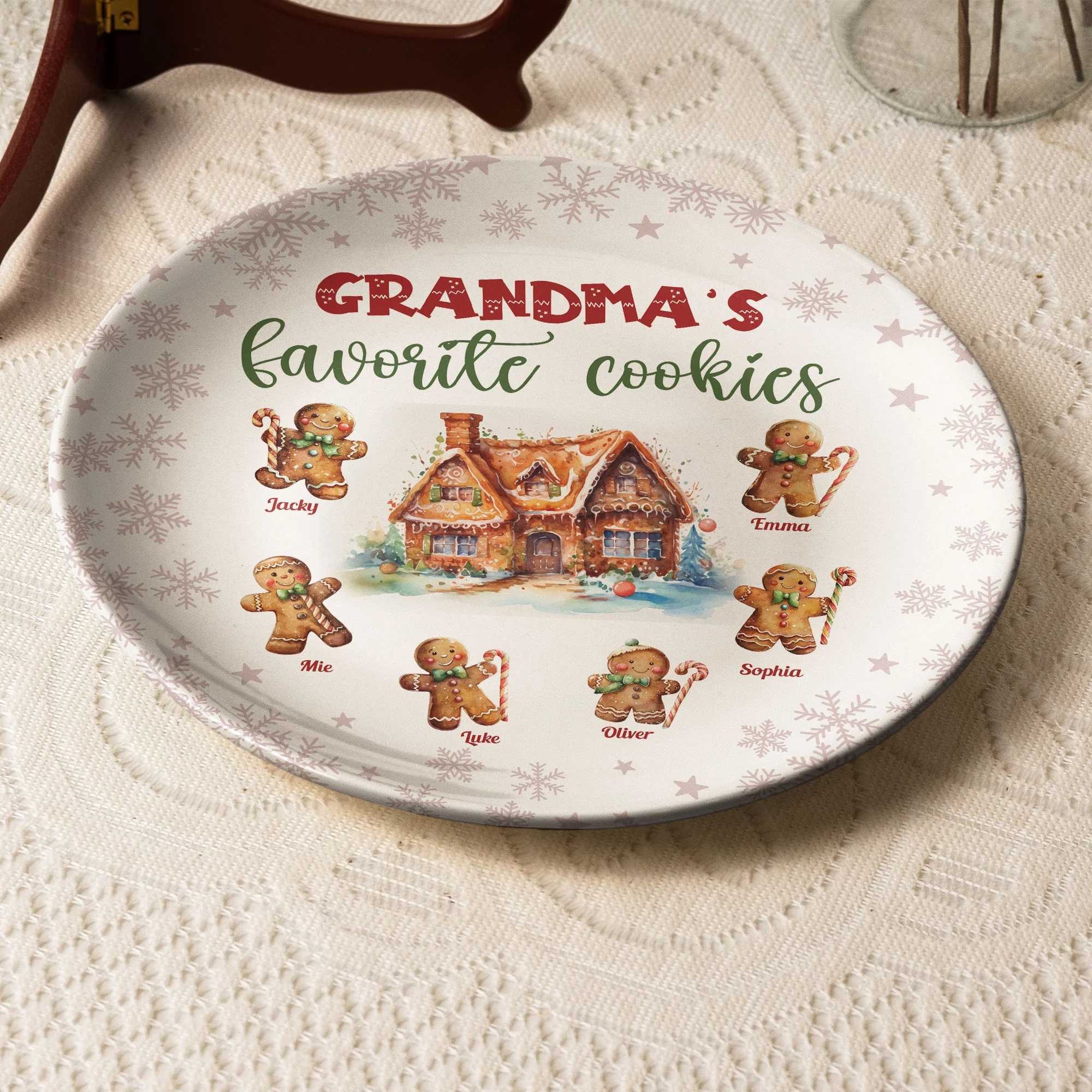 Grandma's Favorite Cookies - Personalized Ceramic Plate - Gift For Grandma - Image 4