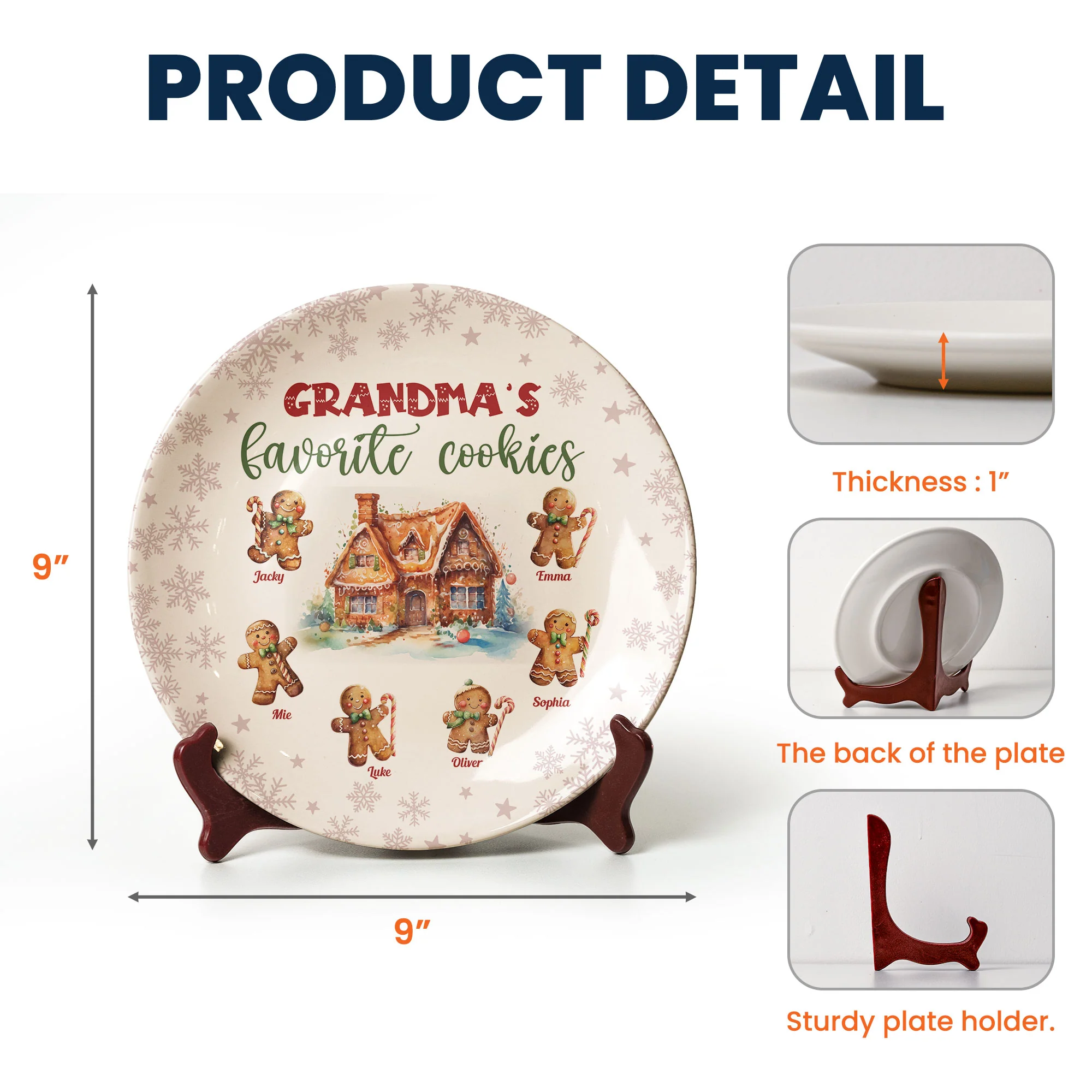 Grandma's Favorite Cookies - Personalized Ceramic Plate - Gift For Grandma - Image 5