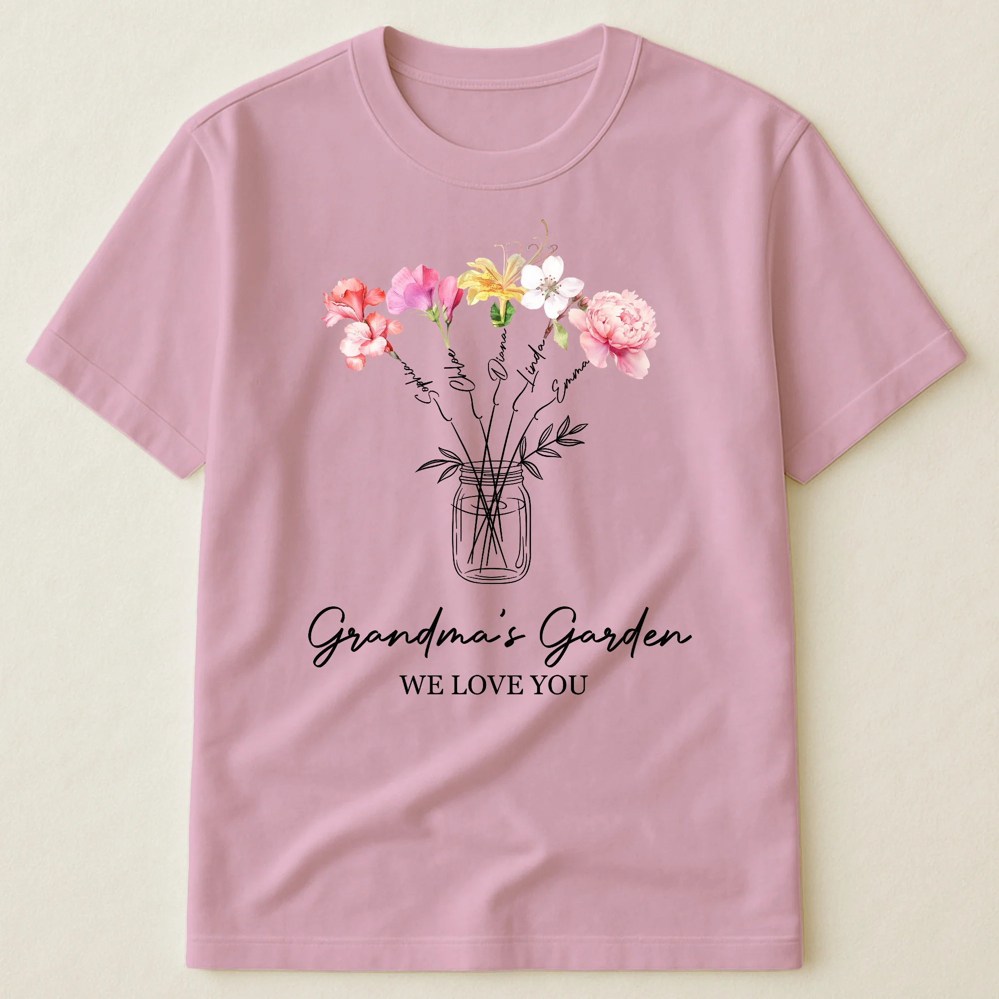 Grandma's Garden, Mimi's Garden, Gigi's Garden Custom With Grandkids' Birth Flowers - Personalized Shirt