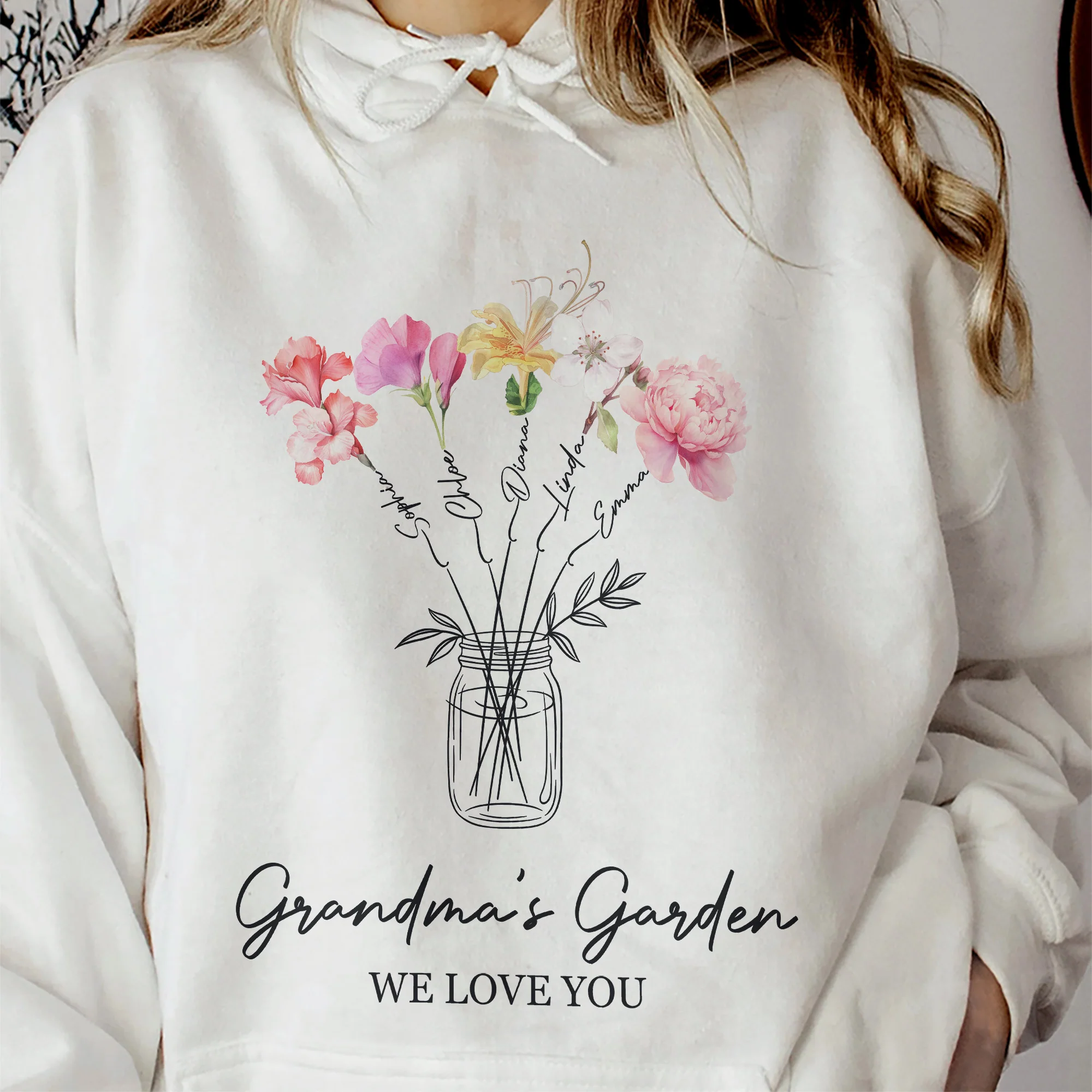 Grandma's Garden, Mimi's Garden, Gigi's Garden Custom With Grandkids' Birth Flowers - Personalized Shirt - Image 6