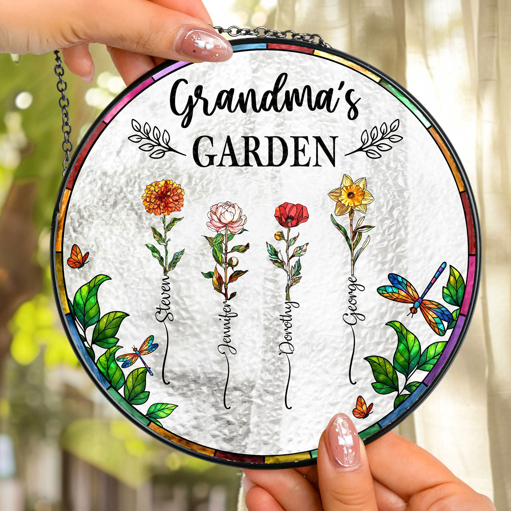 Grandma's Garden - New Version - Personalized Window Hanging Suncatcher - Image 2