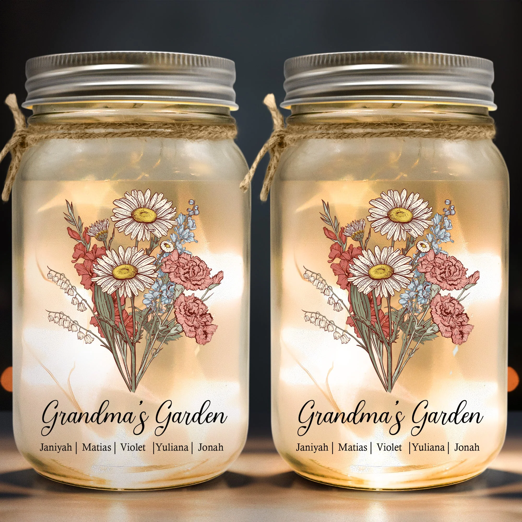Grandma's Garden - Personalized Mason Jar Light - Image 2