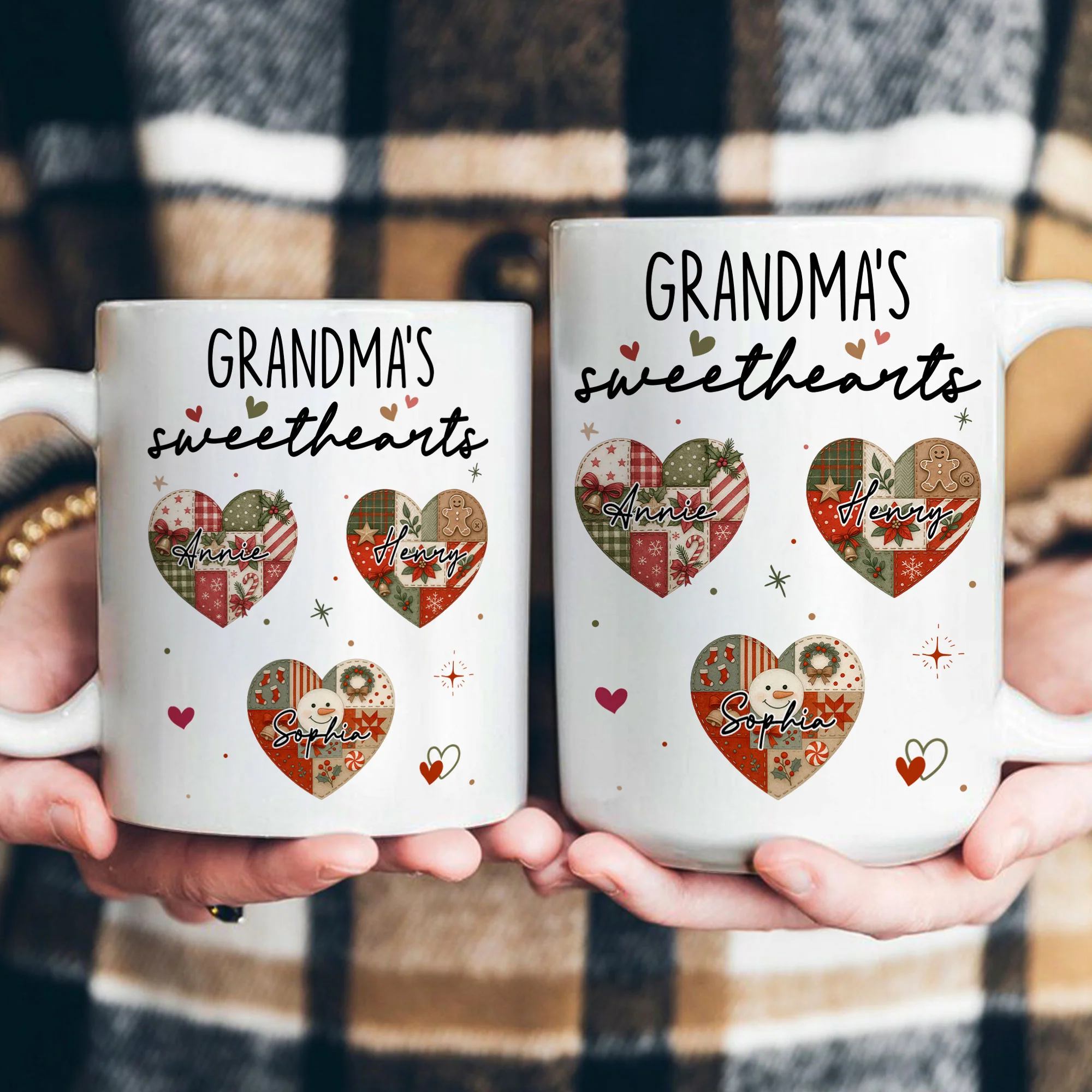 Grandma's Sweethearts Patchwork Print - Personalized Mug - Image 4