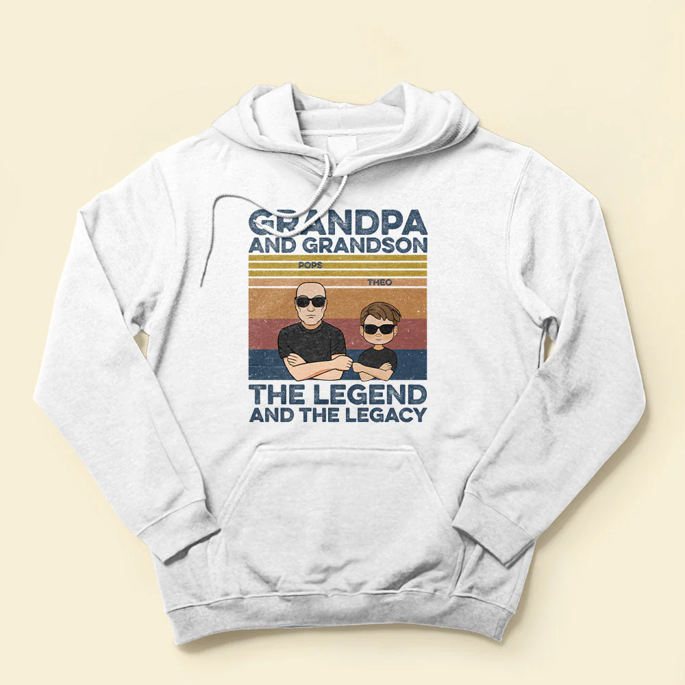Grandpa and Grandson Best Friends For Life - Personalized Shirt - Man And Kid Fistbump - Image 4