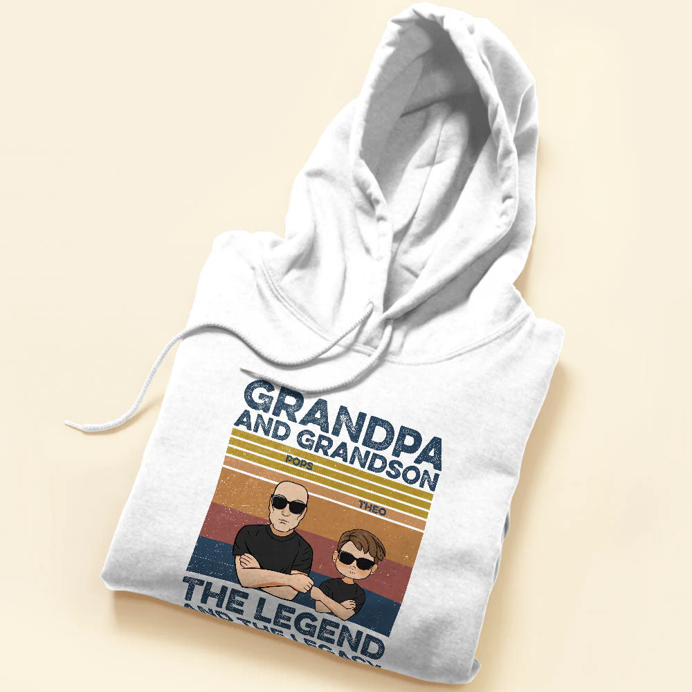 Grandpa and Grandson Best Friends For Life - Personalized Shirt - Man And Kid Fistbump - Image 5