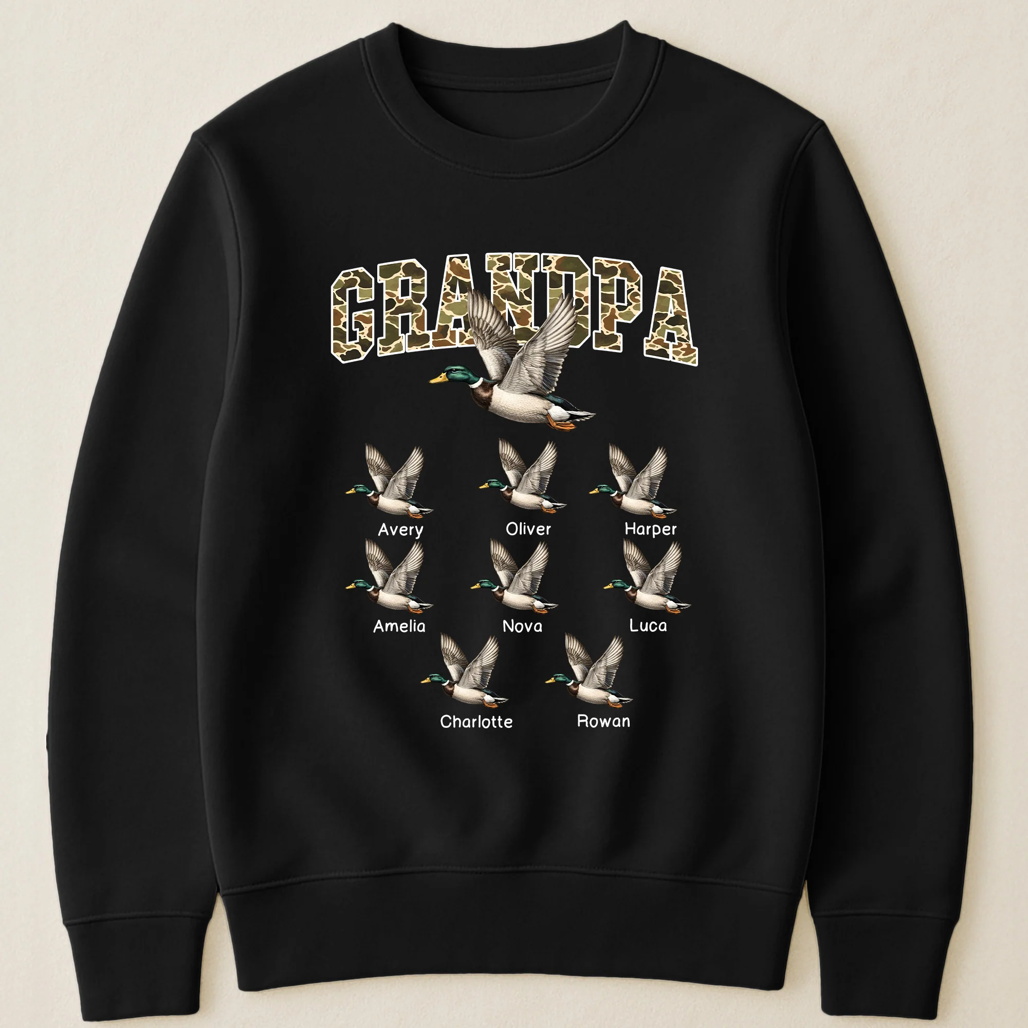 Grandpa Hunting Camo Mallard Duck - Personalized Shirt - Image 3