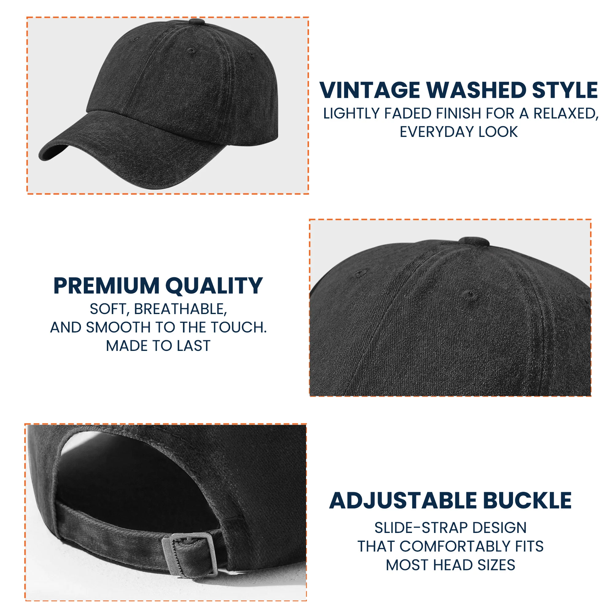 Grandpa USA Flag - Personalized Distressed Denim Cap - Image 5