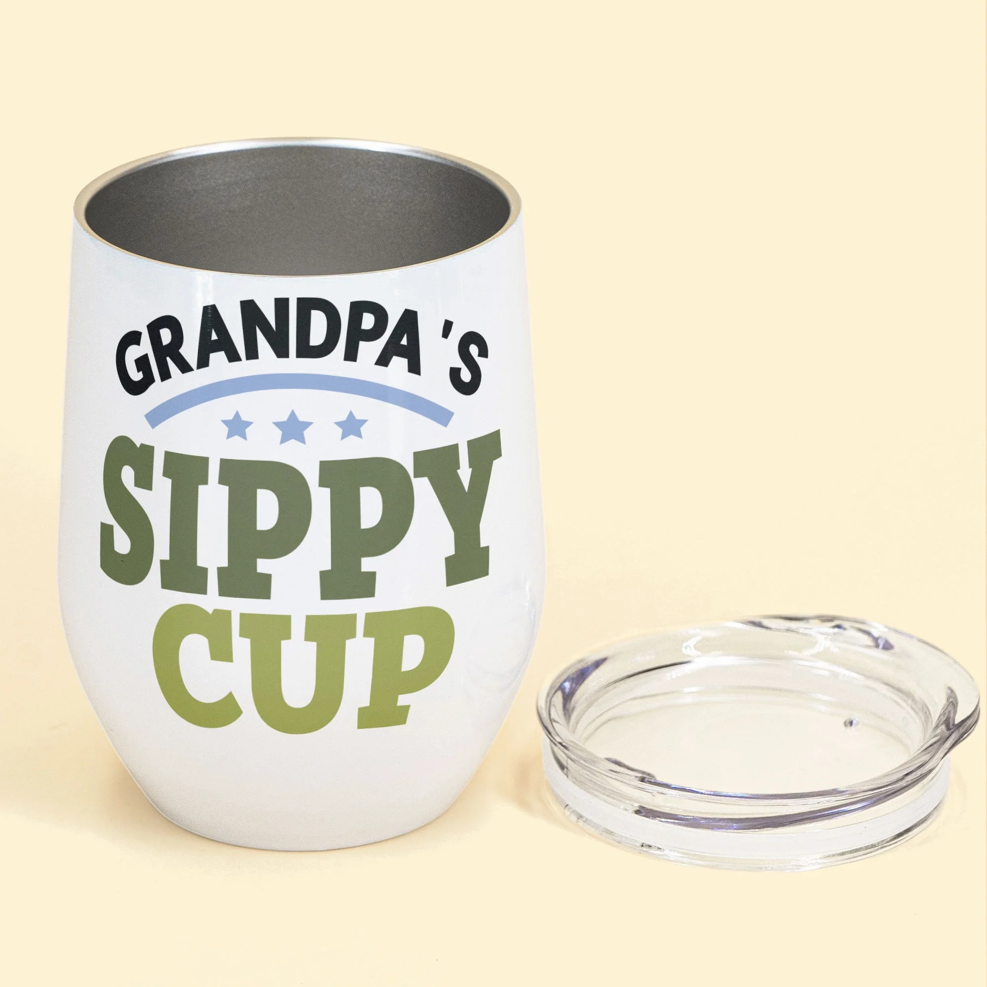 Grandpa's Sippy Cup - Personalized Wine Tumbler - Birhday, Funny, Father's Day, Summer Gift For Husband, Dad, Father, Papa - Image 3