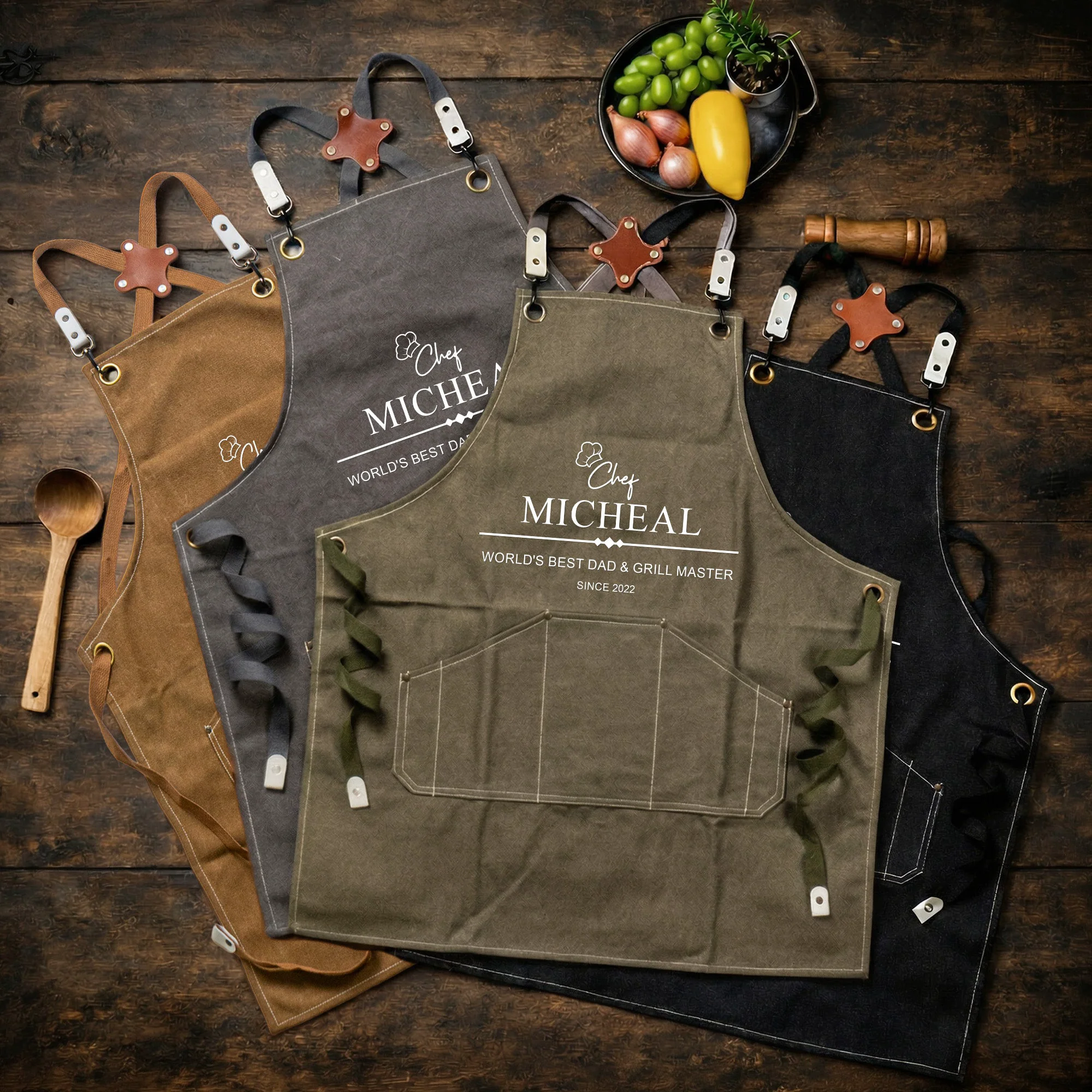 Grill Master: The Man, The Myth, The Legend,Father's Day Gift For Dad, Husband - Personalized Apron - Image 3