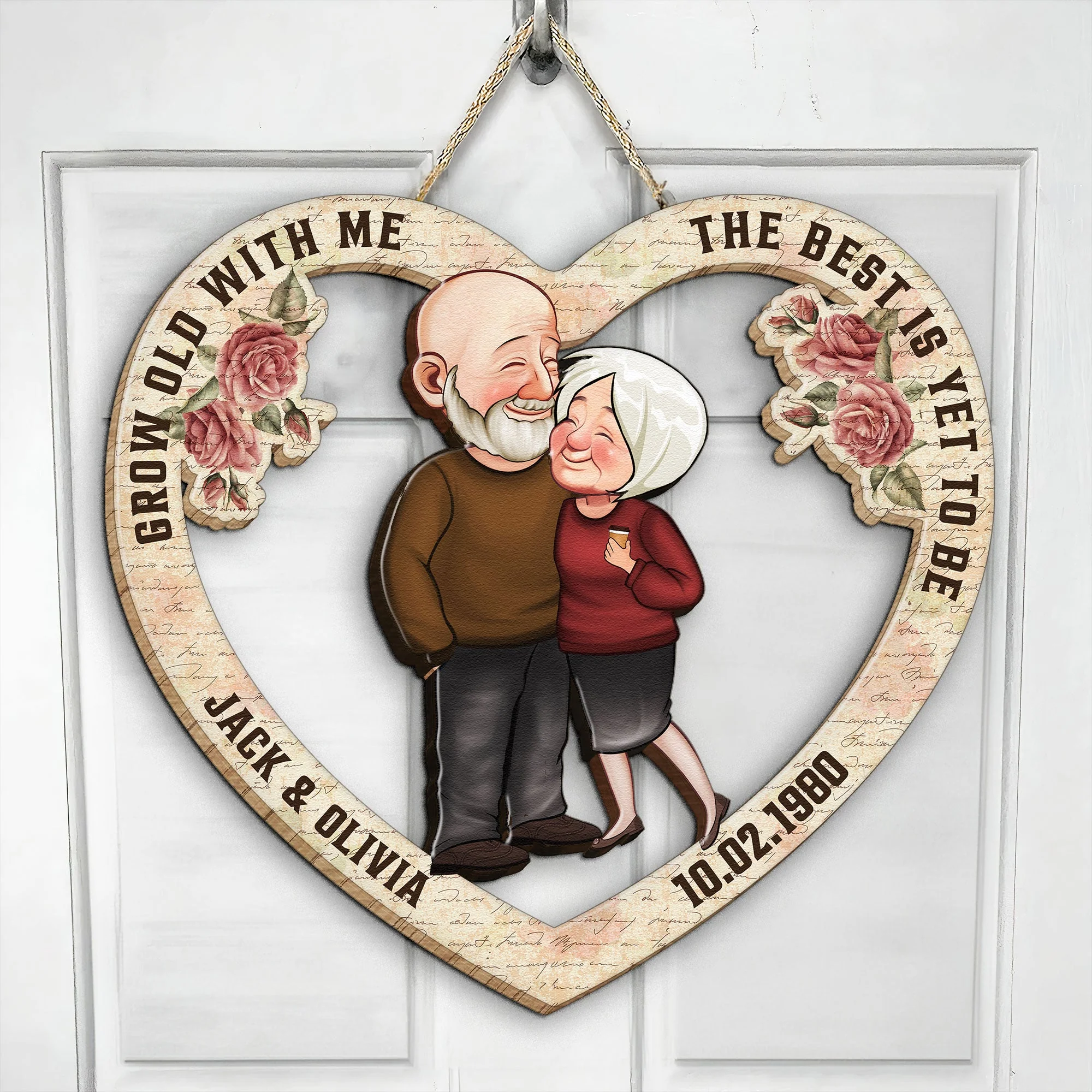Grow Old With Me Old Couples Anniversary - Personalized Wood Sign - Image 3