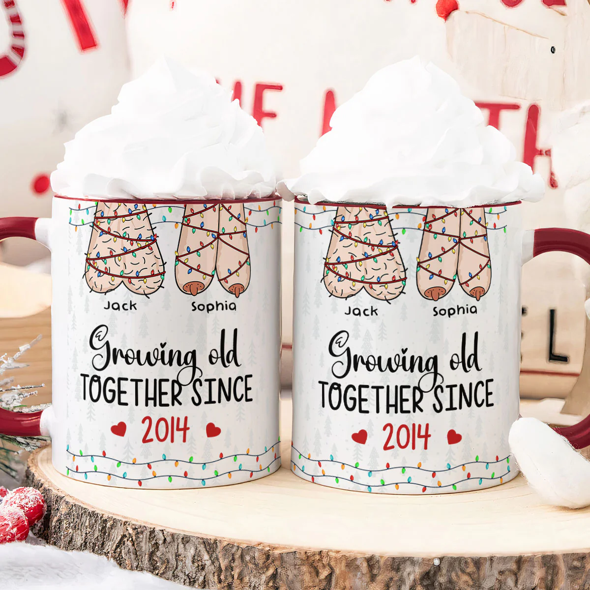 Growing Old Together Since Years - Naughty Gifts For Couples - Personalized Accent Mug - Image 2