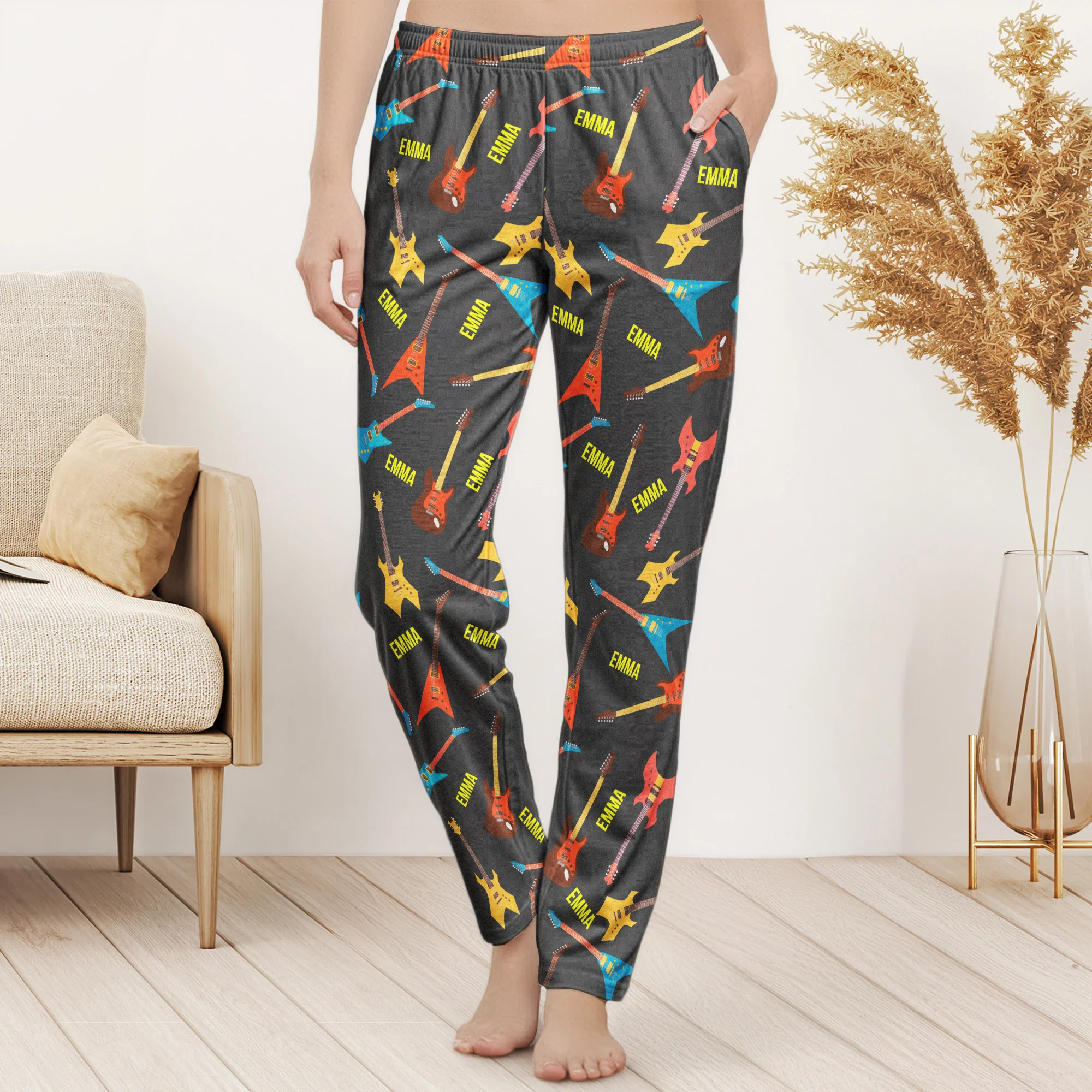 Guitar Lovers, Guitarist - Personalized Sweatpants, Lounge Pants With Pockets - Image 2