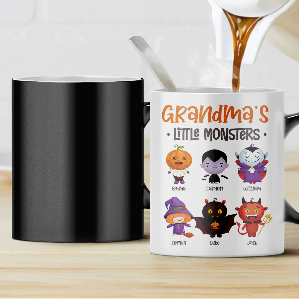 Halloween Grandma's Little Monsters - Personalized Color Changing Mug