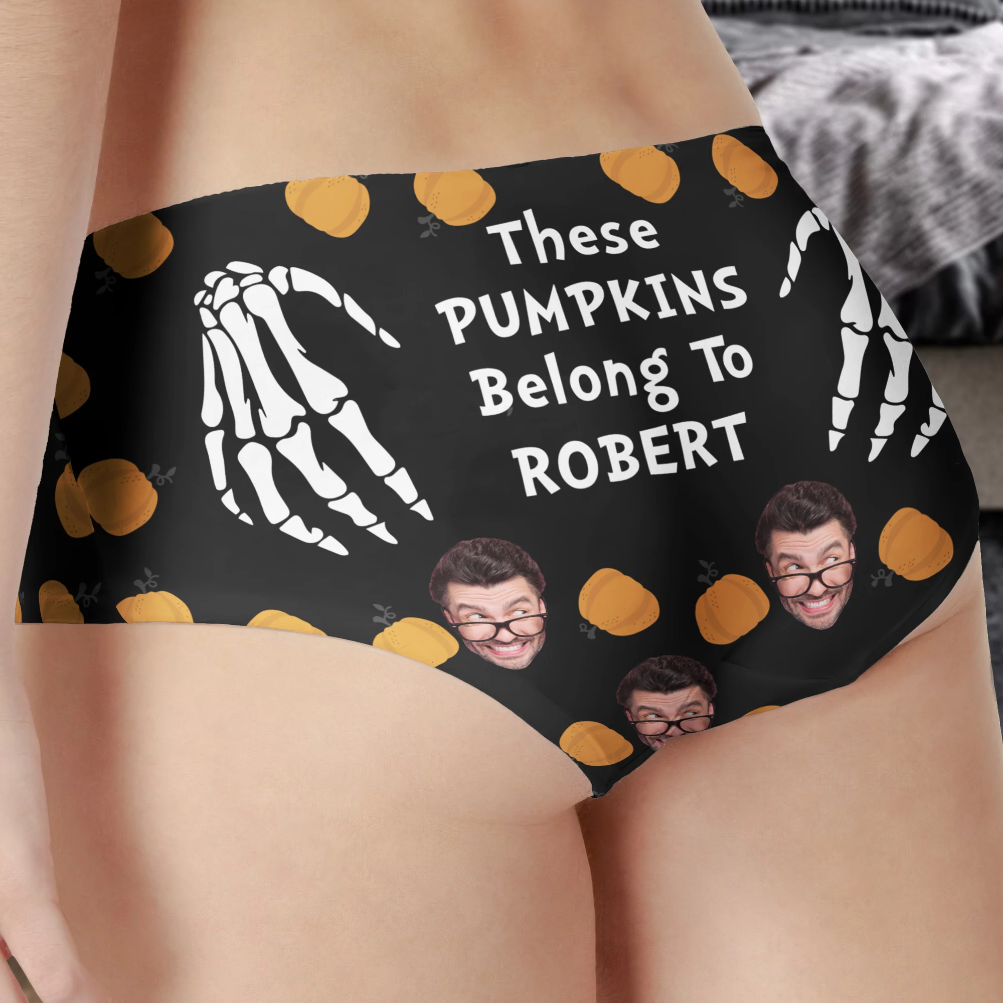 Halloween Themed - Personalized Photo Couple Matching Underwear - Image 4