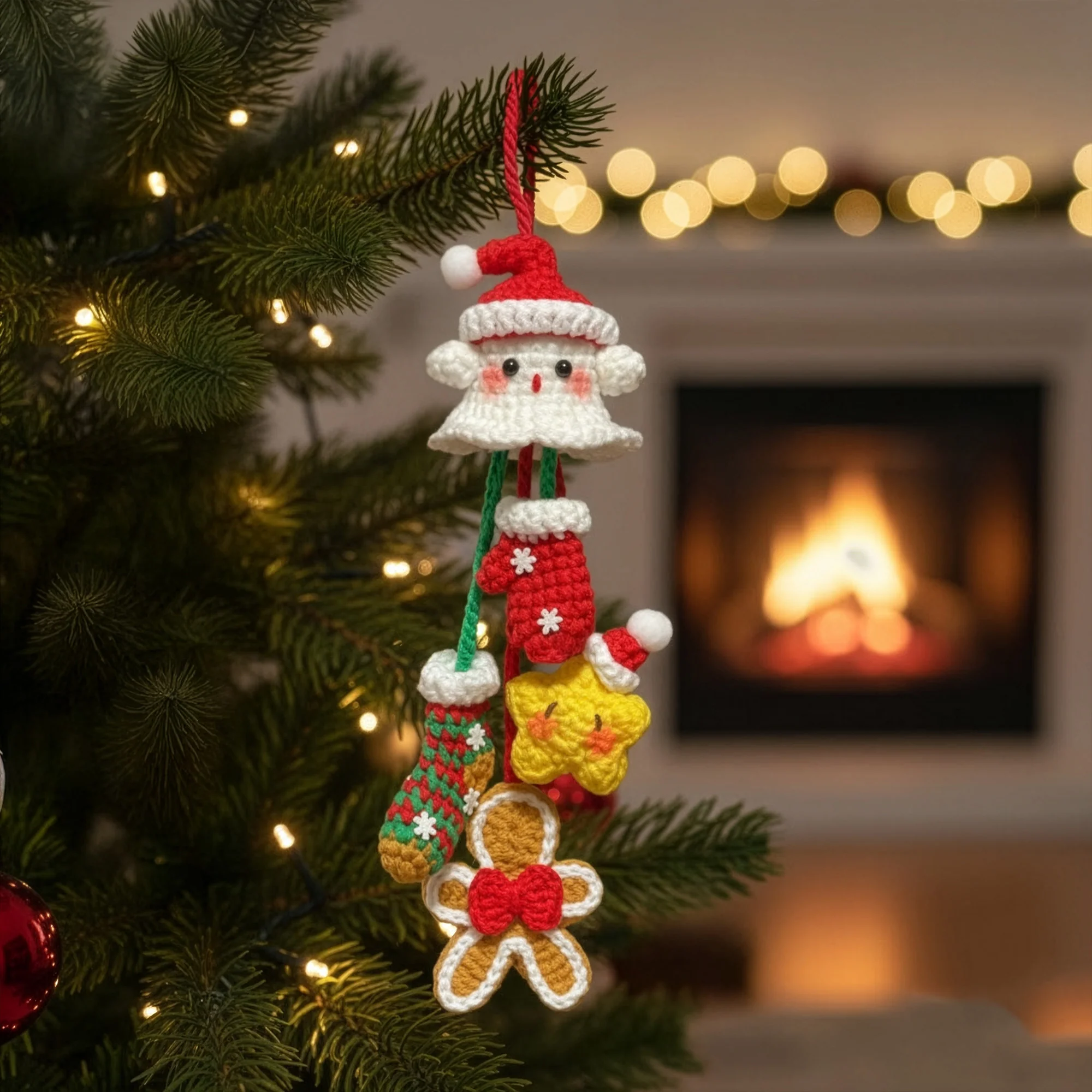 Handmade Christmas Boo Hanging Decor - Personalized Crochet Ornament - Image 3