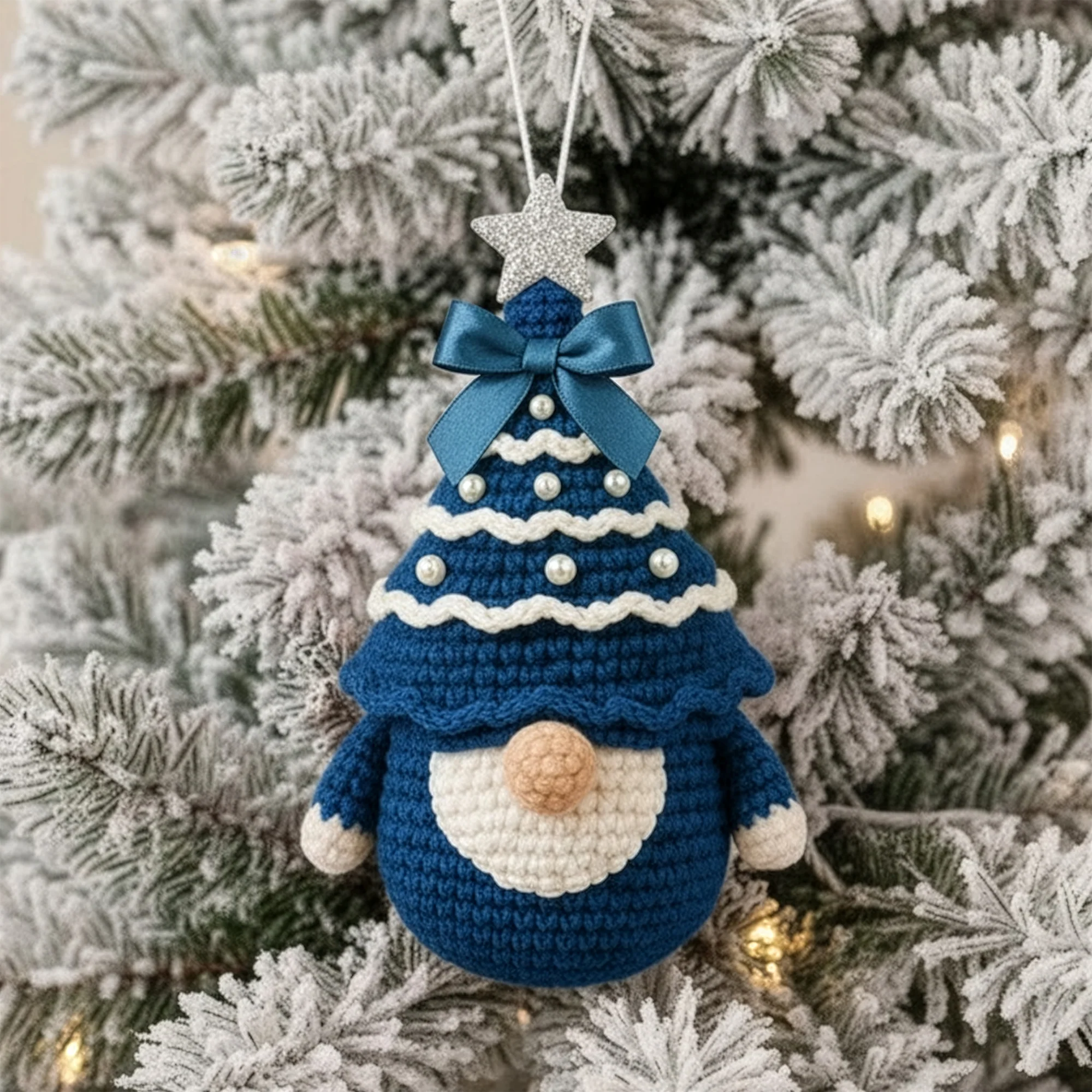 Handmade Christmas Gnome Set - Personalized Crochet Ornament - Image 7