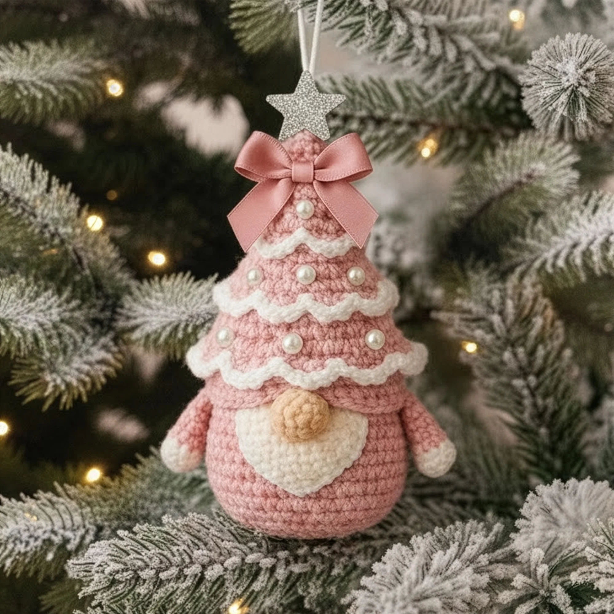 Handmade Christmas Gnome Set - Personalized Crochet Ornament - Image 6