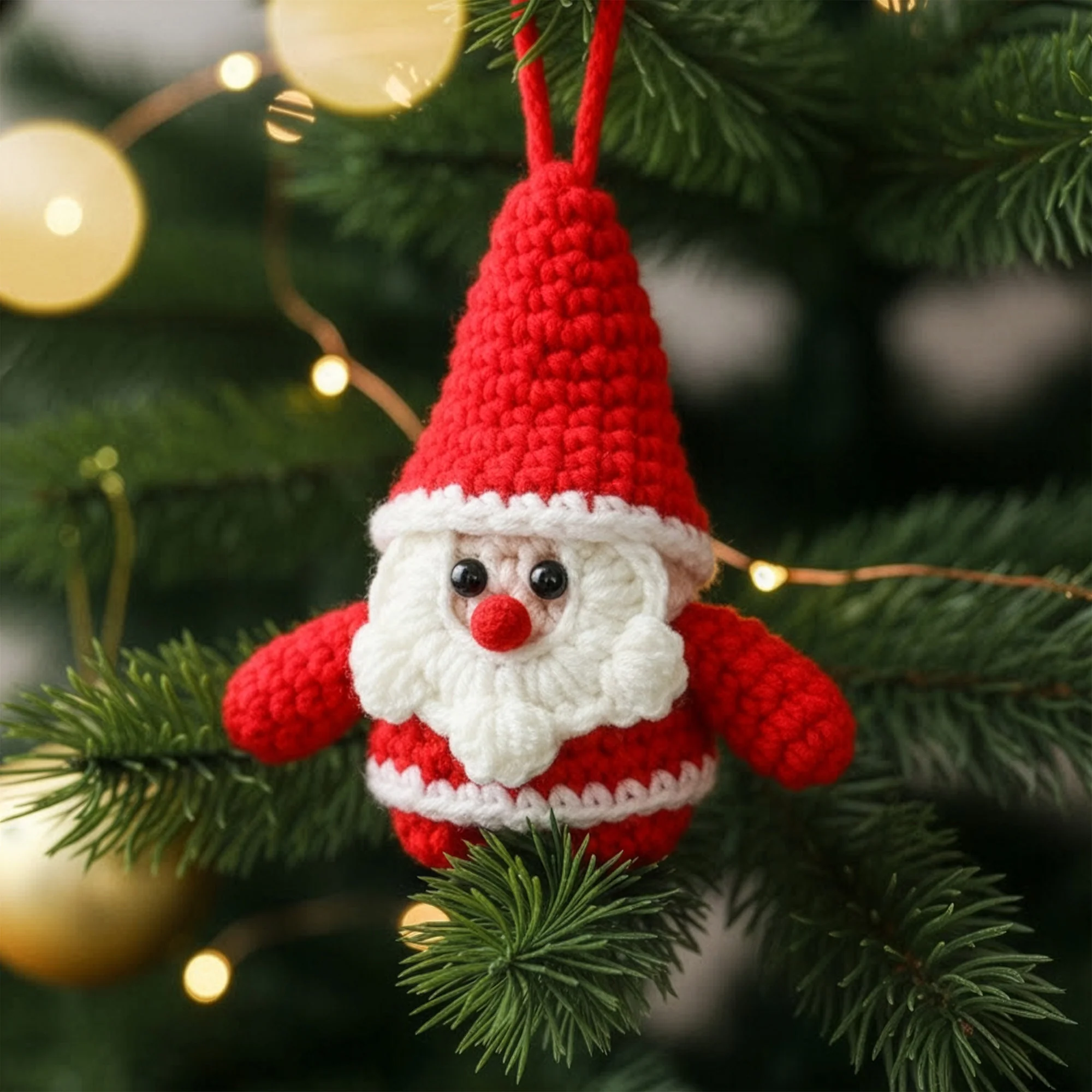 Handmade Cute Santa Claus Reindeer Snowman Christmas Bell - Crochet Ornament - Image 2