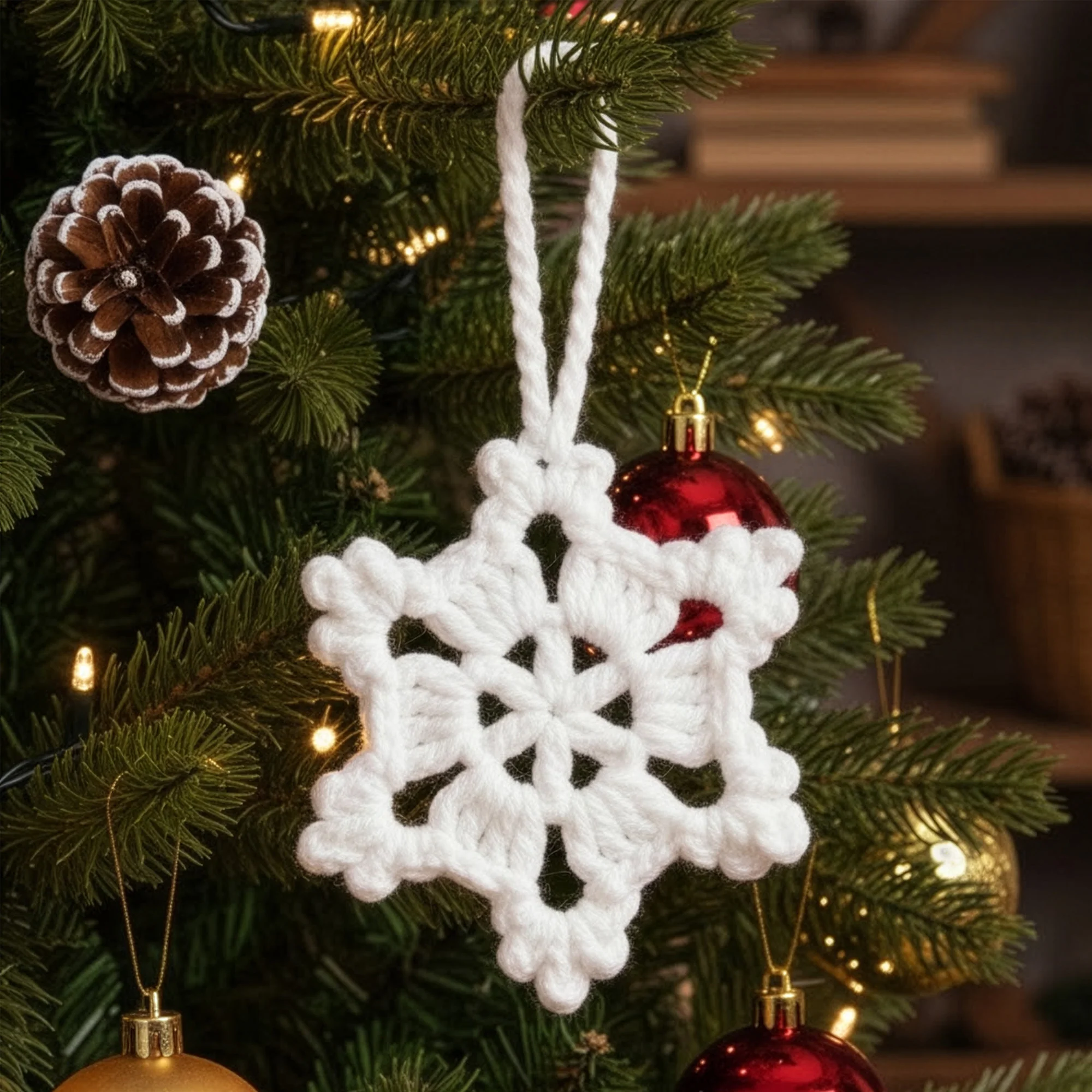 Handmade Snowflake - Personalized Crochet Ornament - Image 3