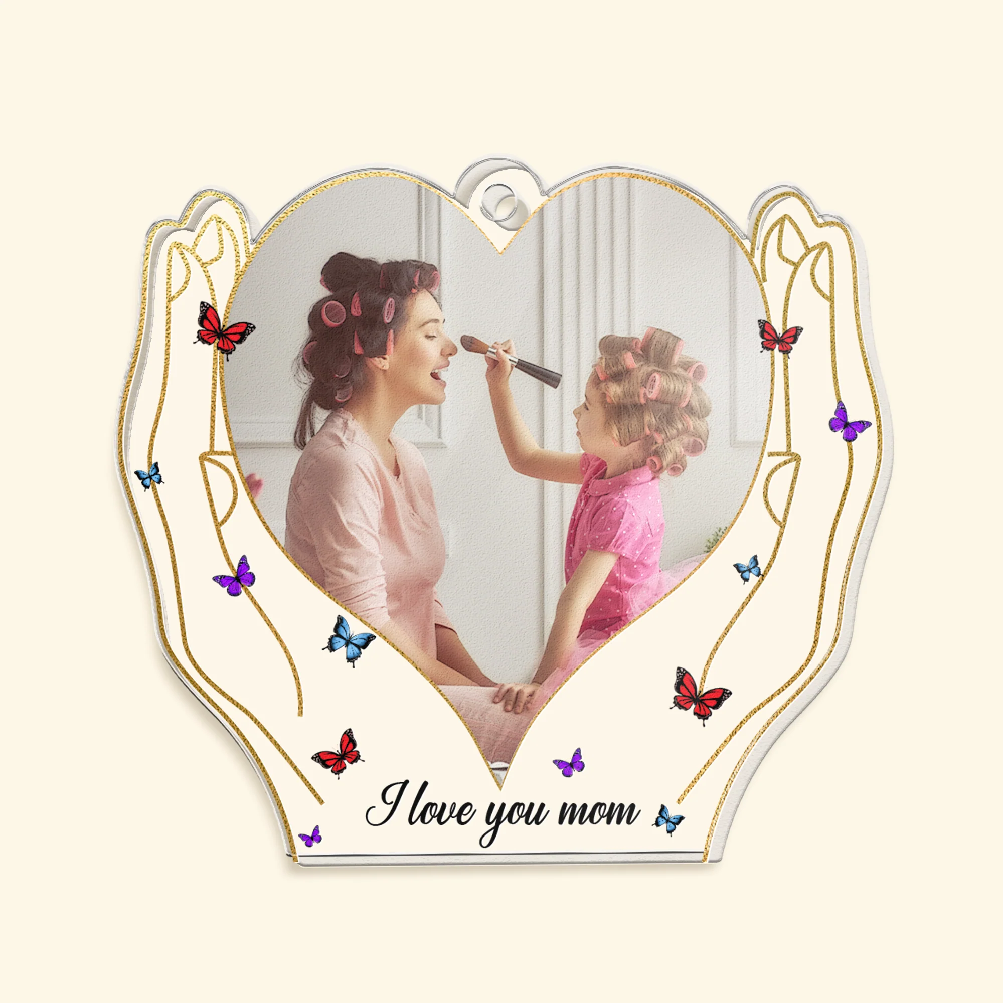 Hands Holding Love - Personalized Acrylic Photo Keychain - Image 4