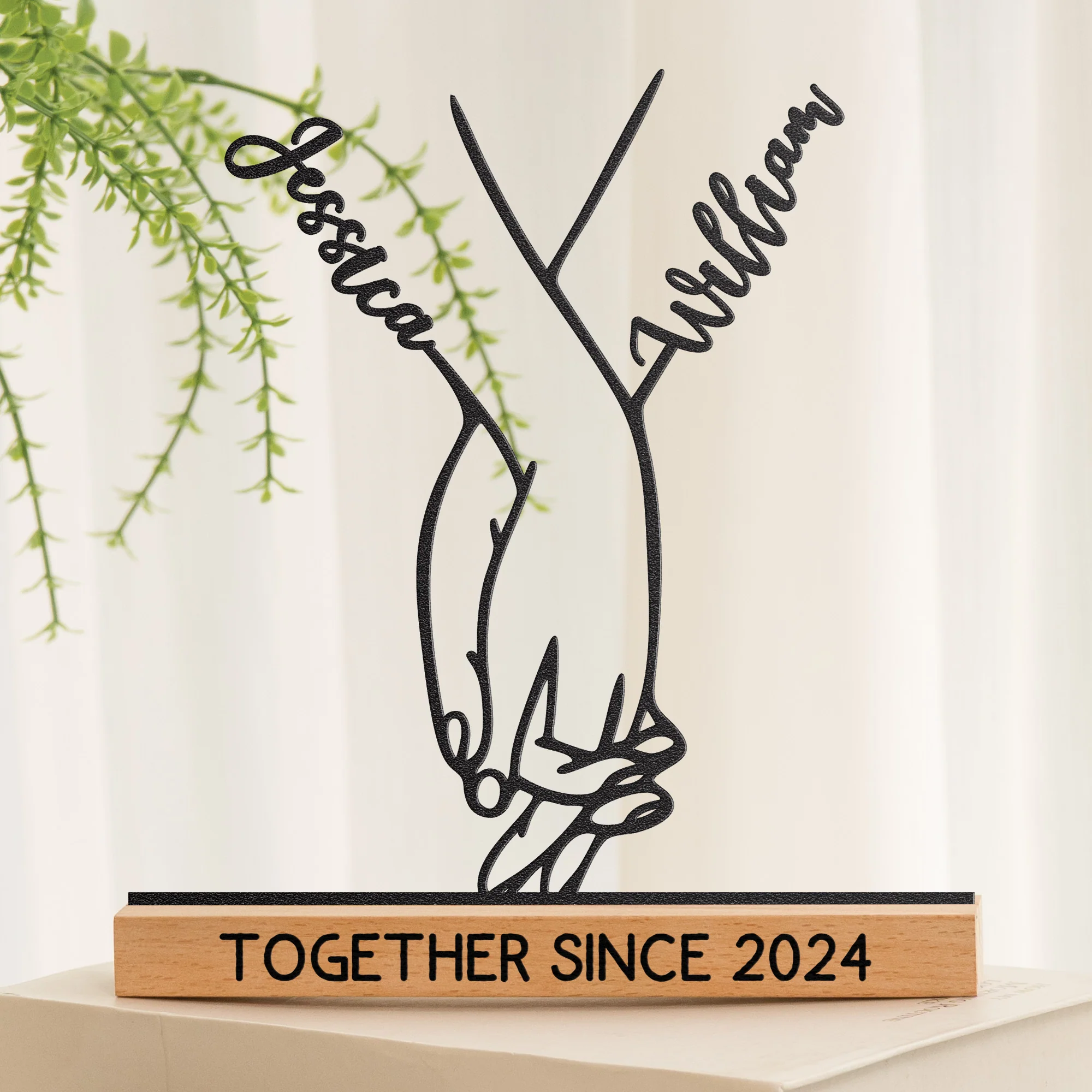 Hands Standee, Couple Holding Hand - Personalized Metal Desk Silhouette Sculpture