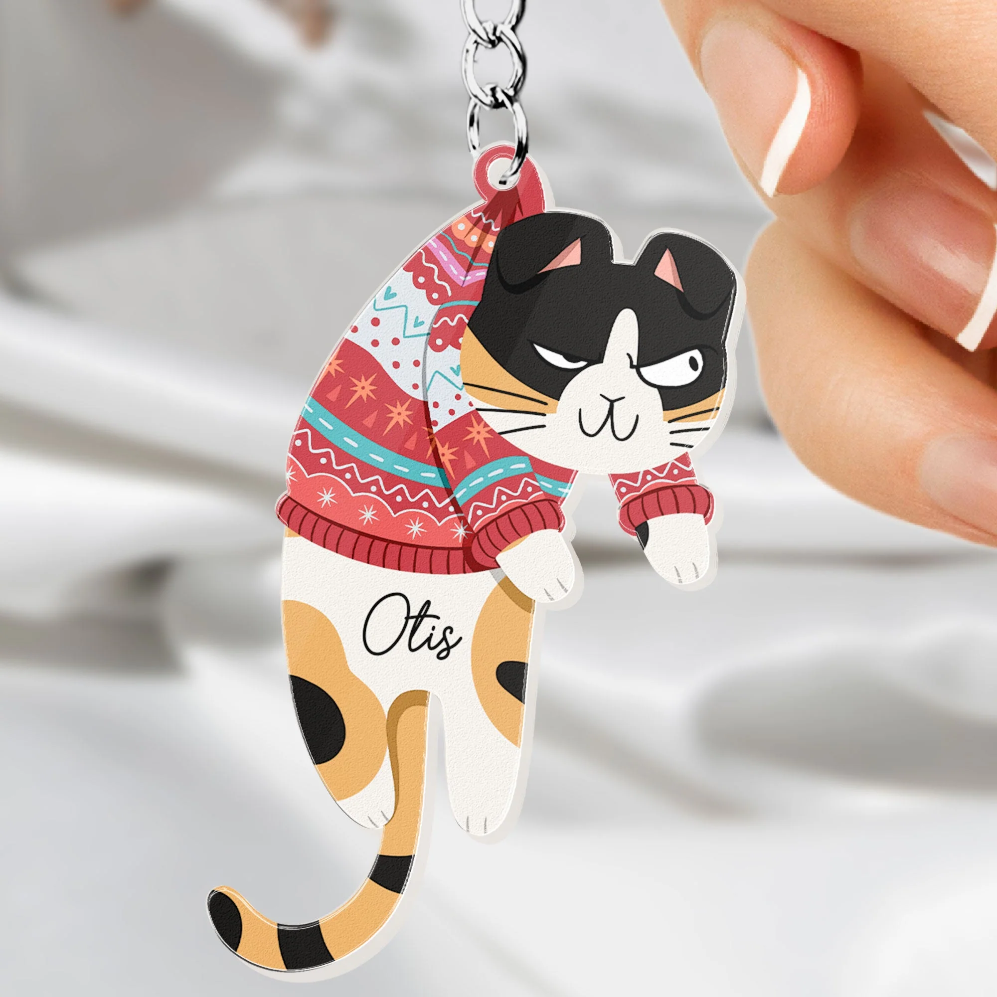 Hanging Cats - Limited Edition - Personalized Acrylic Keychain - Image 3