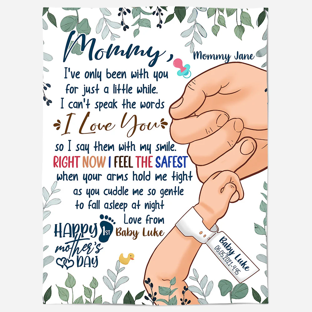 Happy 1st Mothers Day Mommy - Personalized Blanket - Image 3