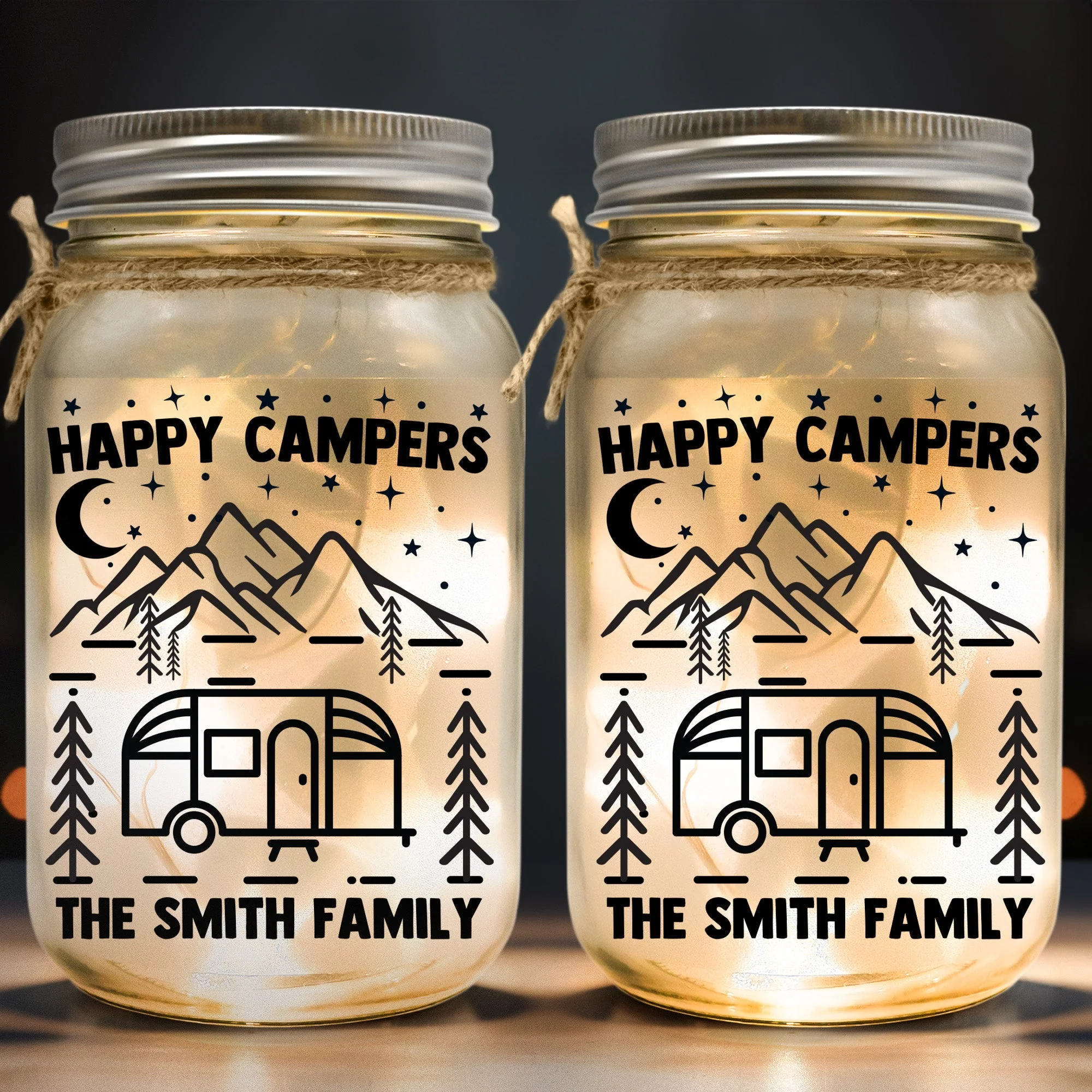 Happy Campers - Personalized Mason Jar Light - Image 2