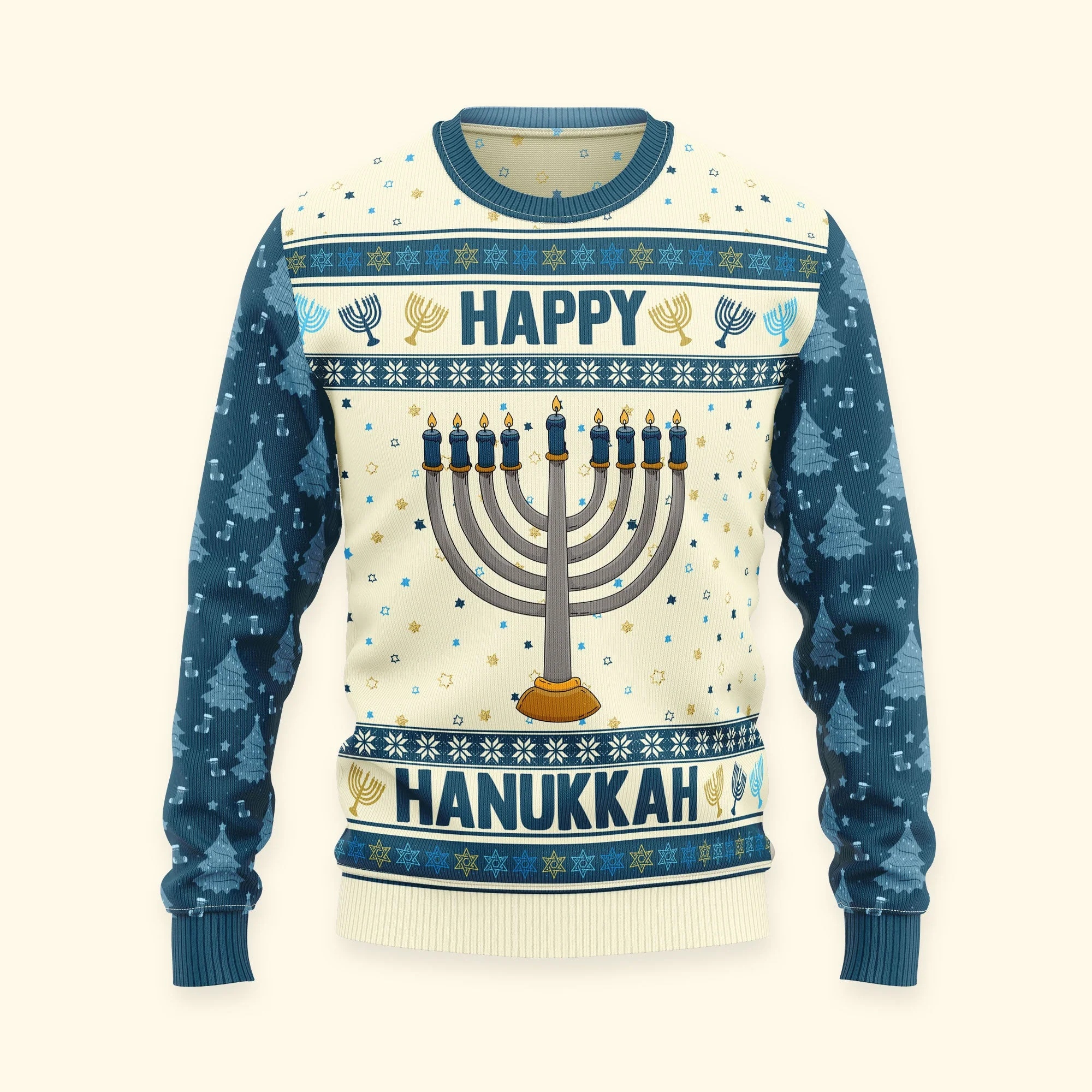 Happy Hannukah - Personalized Ugly Sweater - Image 4