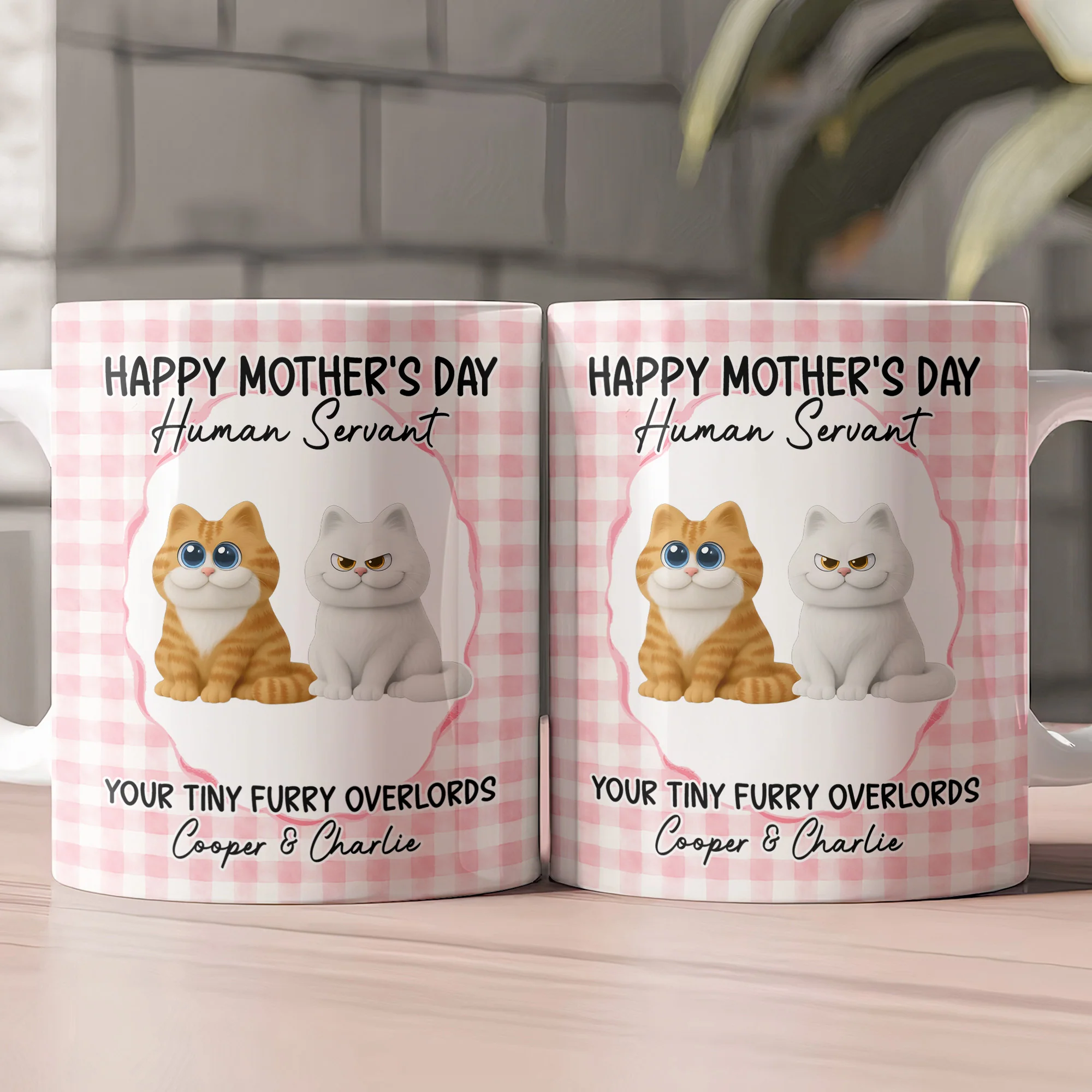 Happy Mother's Day Human Servant - Cute Version - Personalized Mug - Image 3