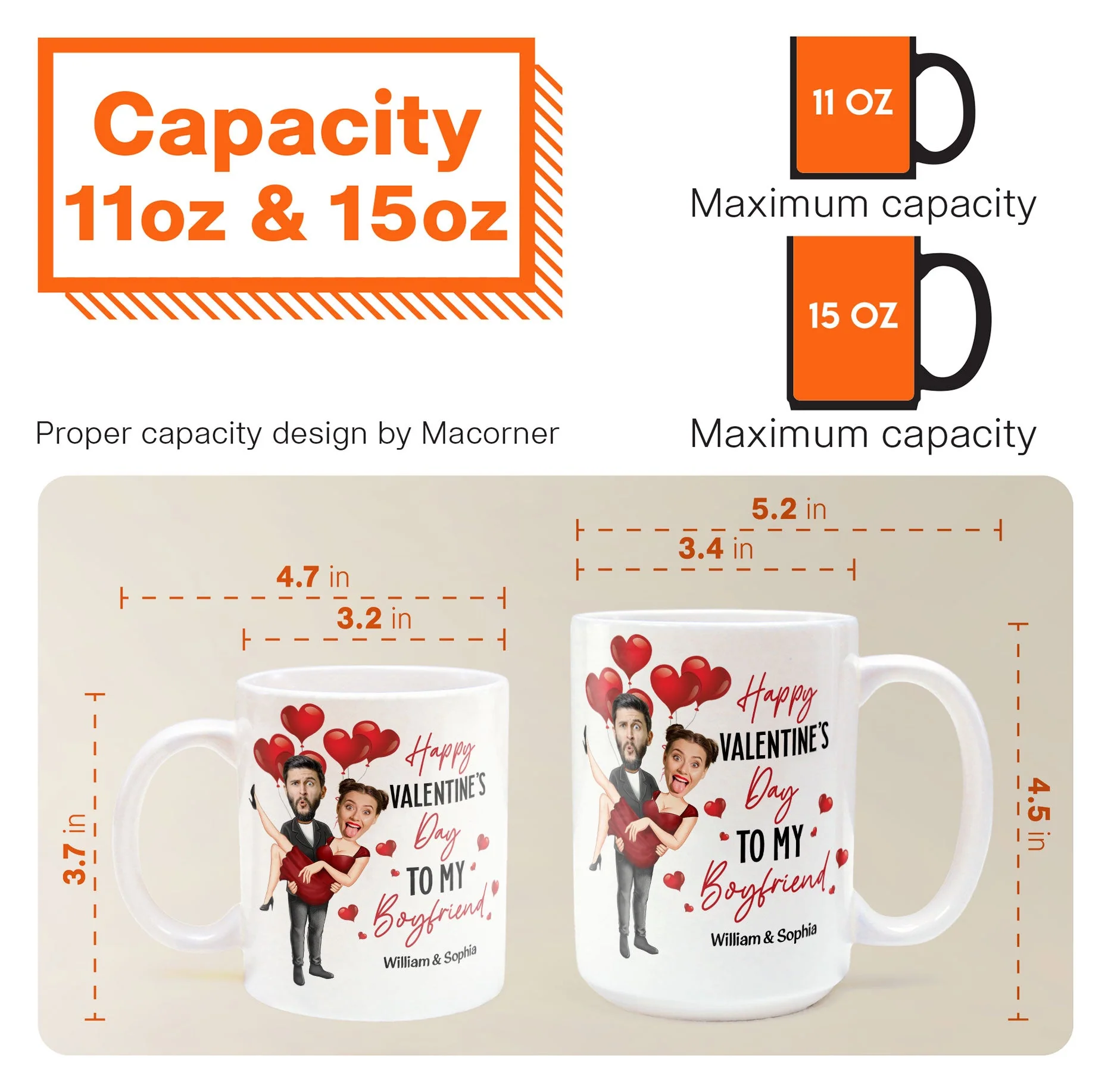 Happy Valentine's Day To My Love - Personalized Photo Mug - Valentine's Day Gifts For Men, Husband, Him, Boyfriend - Image 8