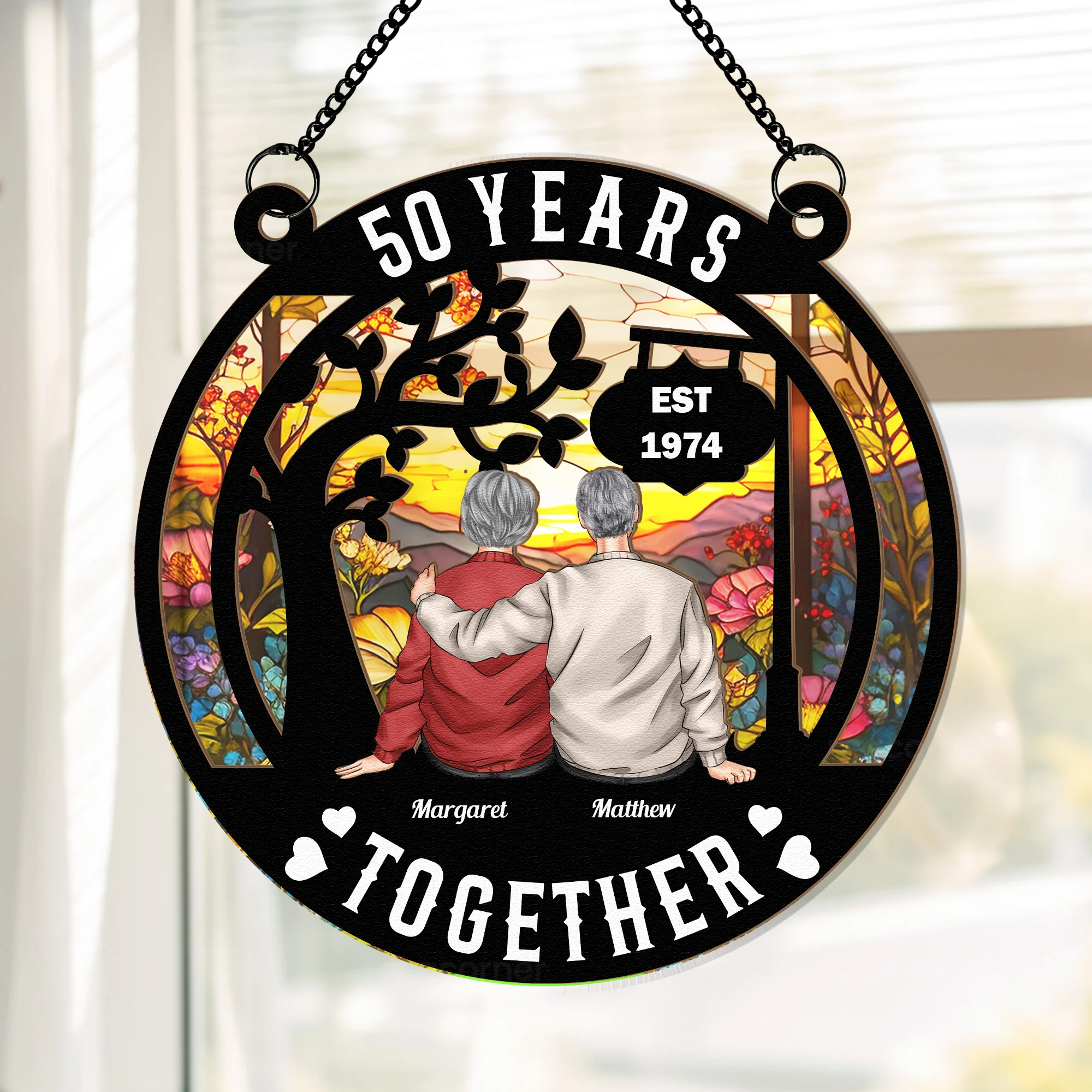 Happy Years Together - Personalized Window Hanging Suncatcher Ornament - Image 4