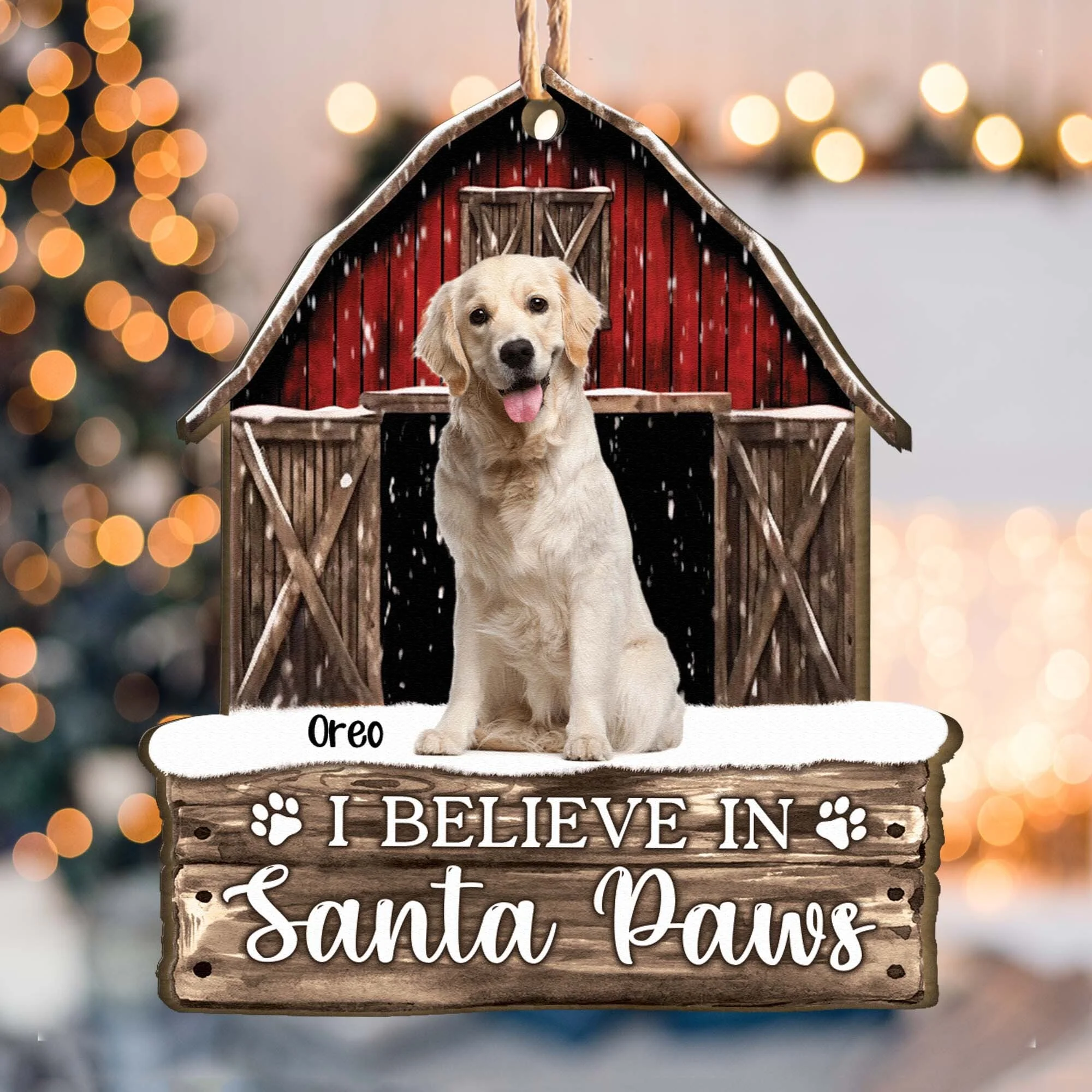 Have Yourself A Furry Little Christmas Pet Dog Cat - Personalized Wooden Ornament - Image 3